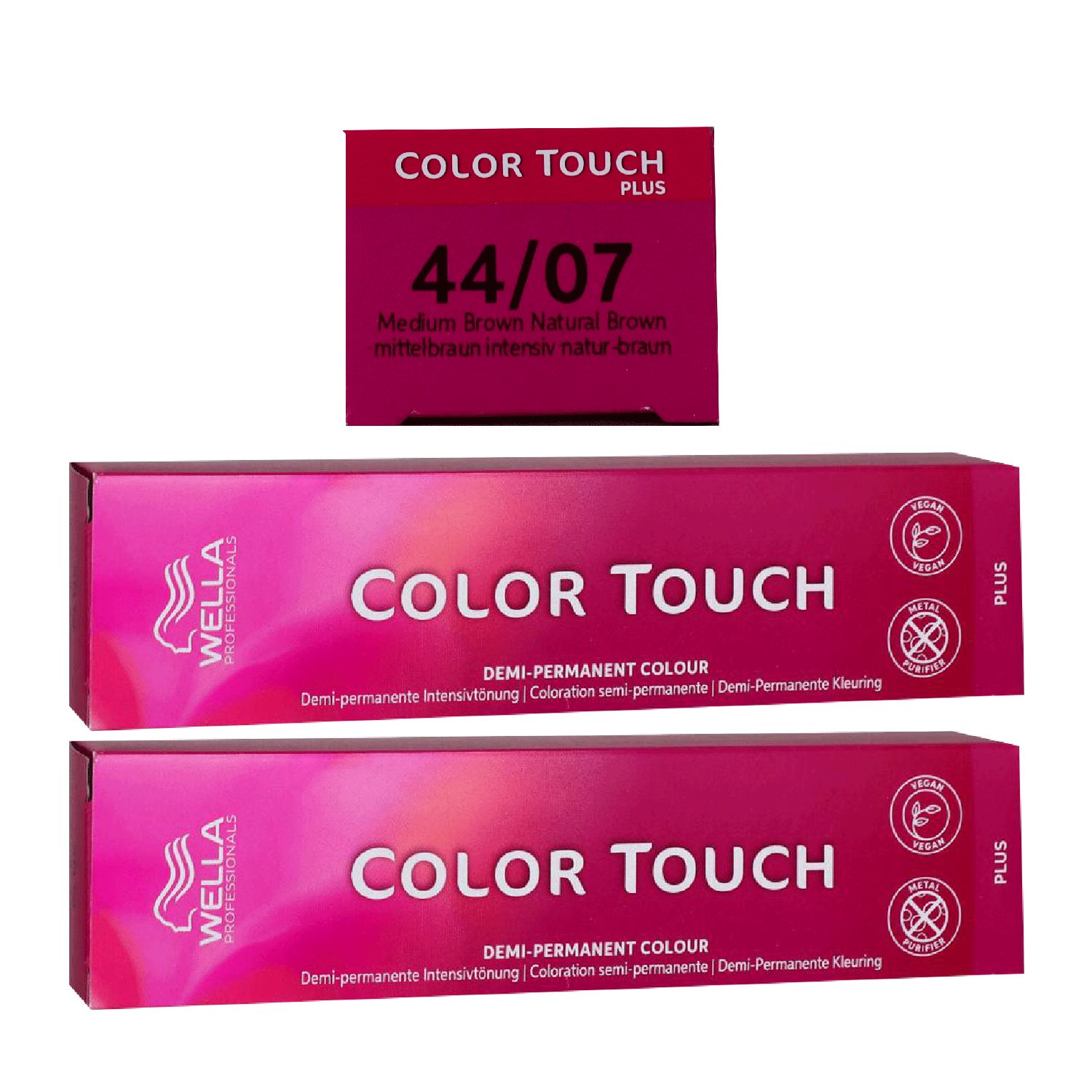 Wella Color Touch Plus 2 x 60 ml 44/07 mittelbraun intensiv natur braun Intensivt�nung Set