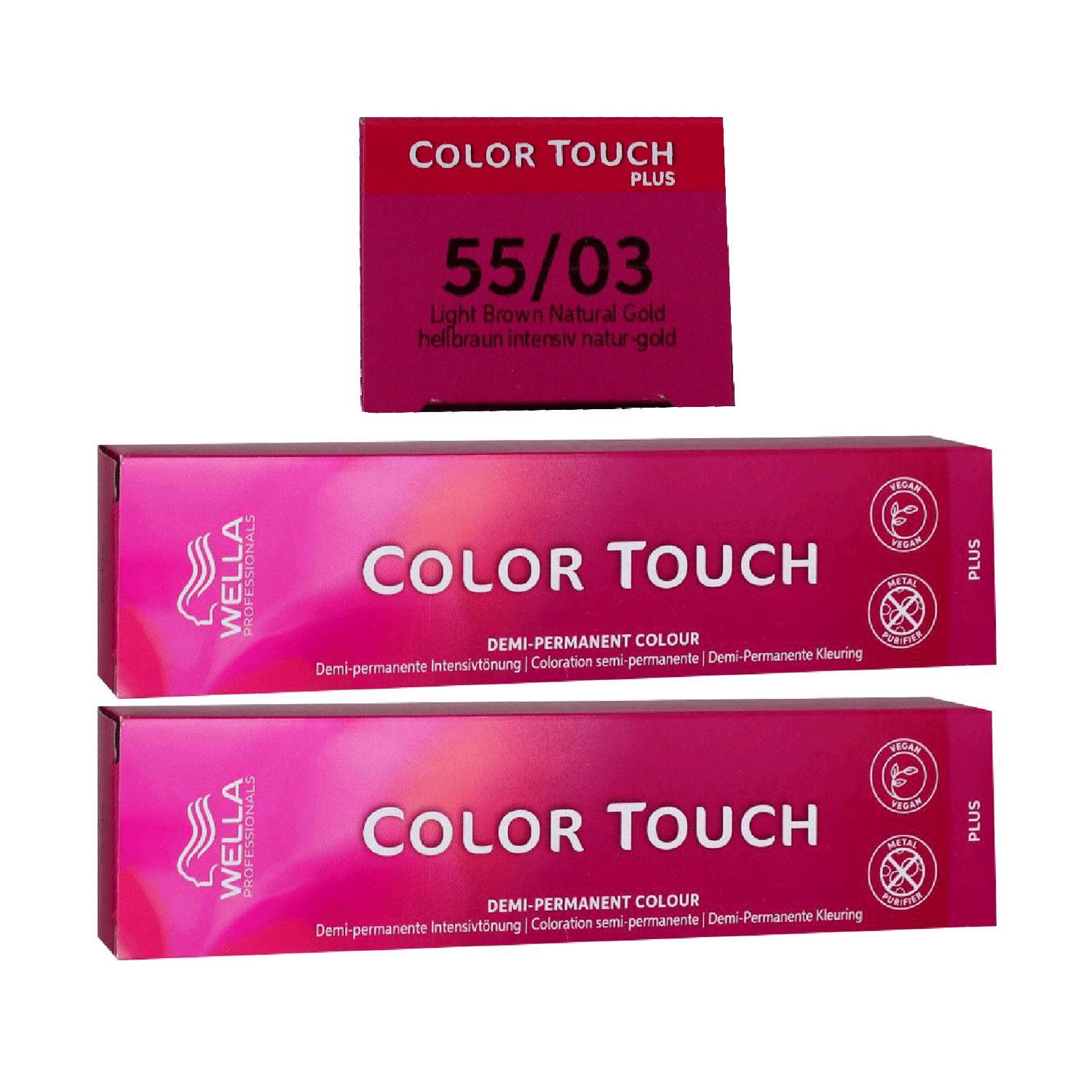 Wella Color Touch Plus 2 x 60 ml 55/03 hellbraun intensiv natur gold Intensivt�nung Set