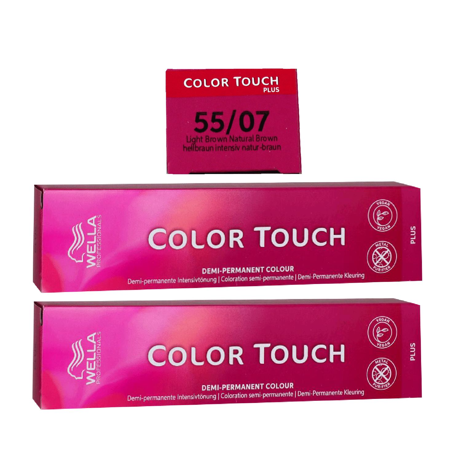 Wella Color Touch Plus 2 x 60 ml 55/07 hellbraun intensiv natur braun Intensivt�nung Set