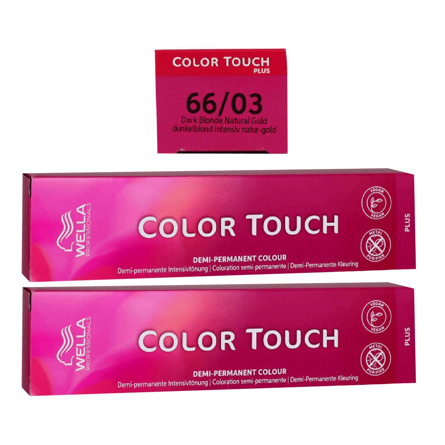 Wella Color Touch Plus 2 x 60 ml 66/03 dunkelblond intensiv natur gold Intensivt�nung Set