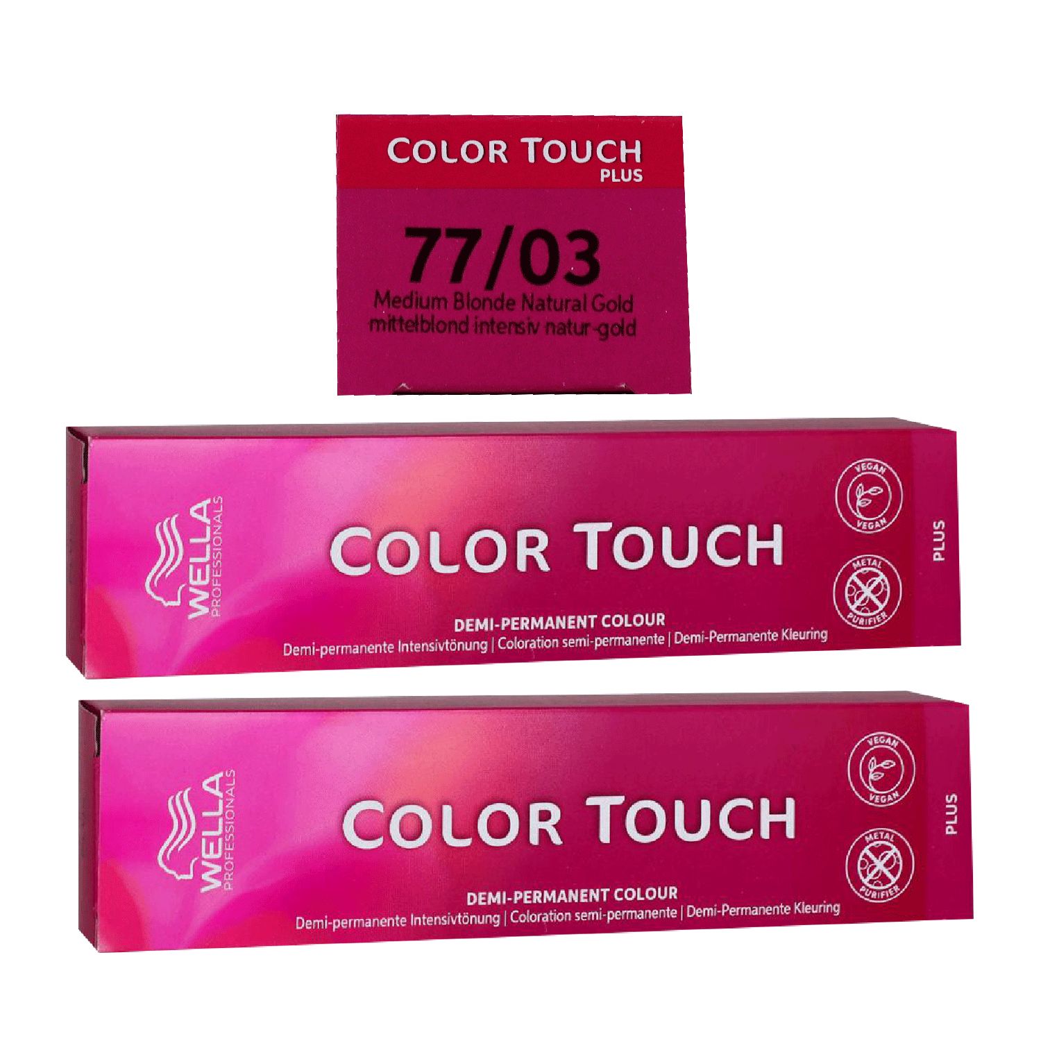 Wella Color Touch Plus 2 x 60 ml 77/03 mittelblond intensiv natur gold Intensivt�nung Set