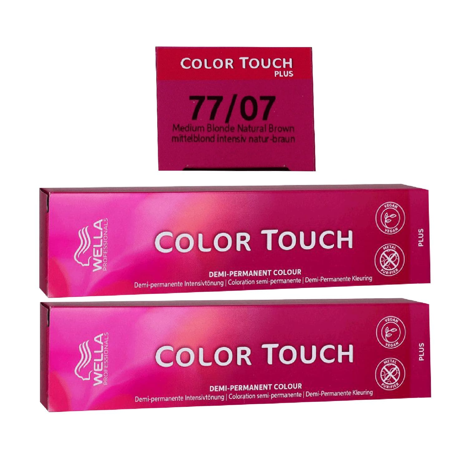 Wella Color Touch Plus 2 x 60 ml 77/07 mittelblond intensiv natur braun Intensivt�nung Set