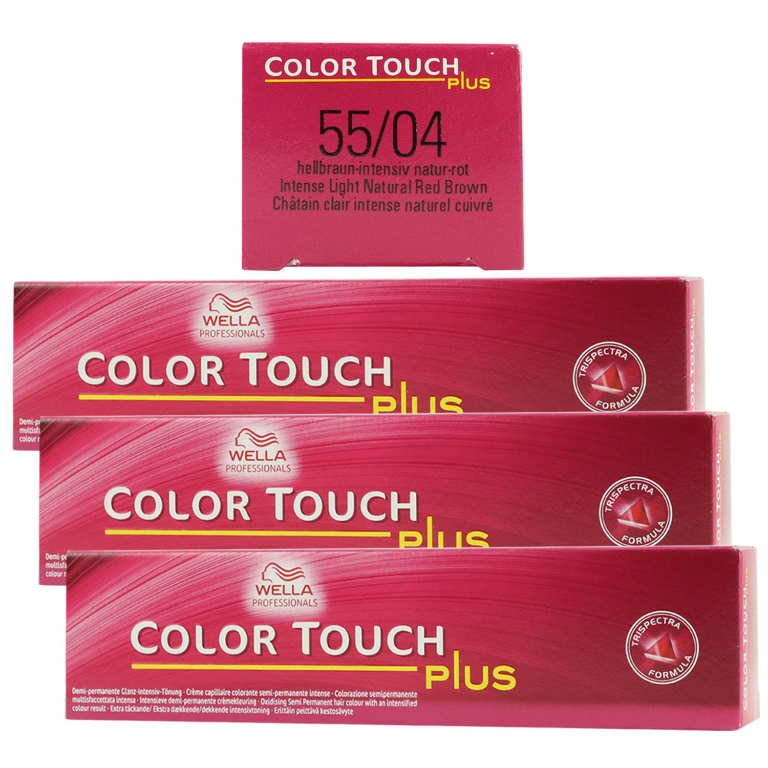 Wella Color Touch Plus 3 x 60 ml 55/04 hellbraun intensiv natur rot Intensivt�nung Set