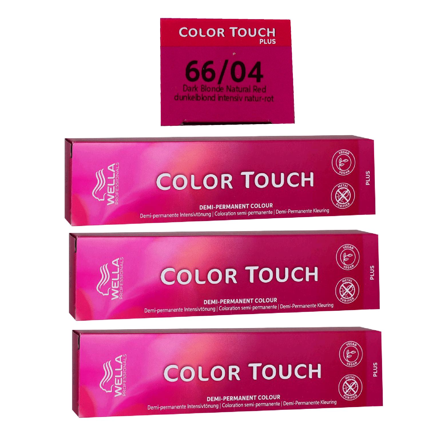 Wella Color Touch Plus 3 x 60 ml 66/04 dunkelblond intensiv natur rot Intensivt�nung Set