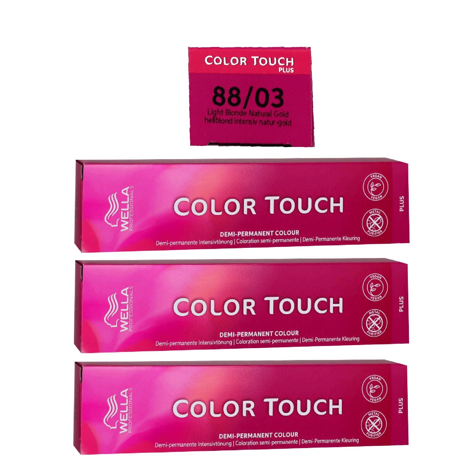 Wella Color Touch Plus 3 x 60 ml 88/03 hellblond intensiv natur gold Intensivt�nung Set