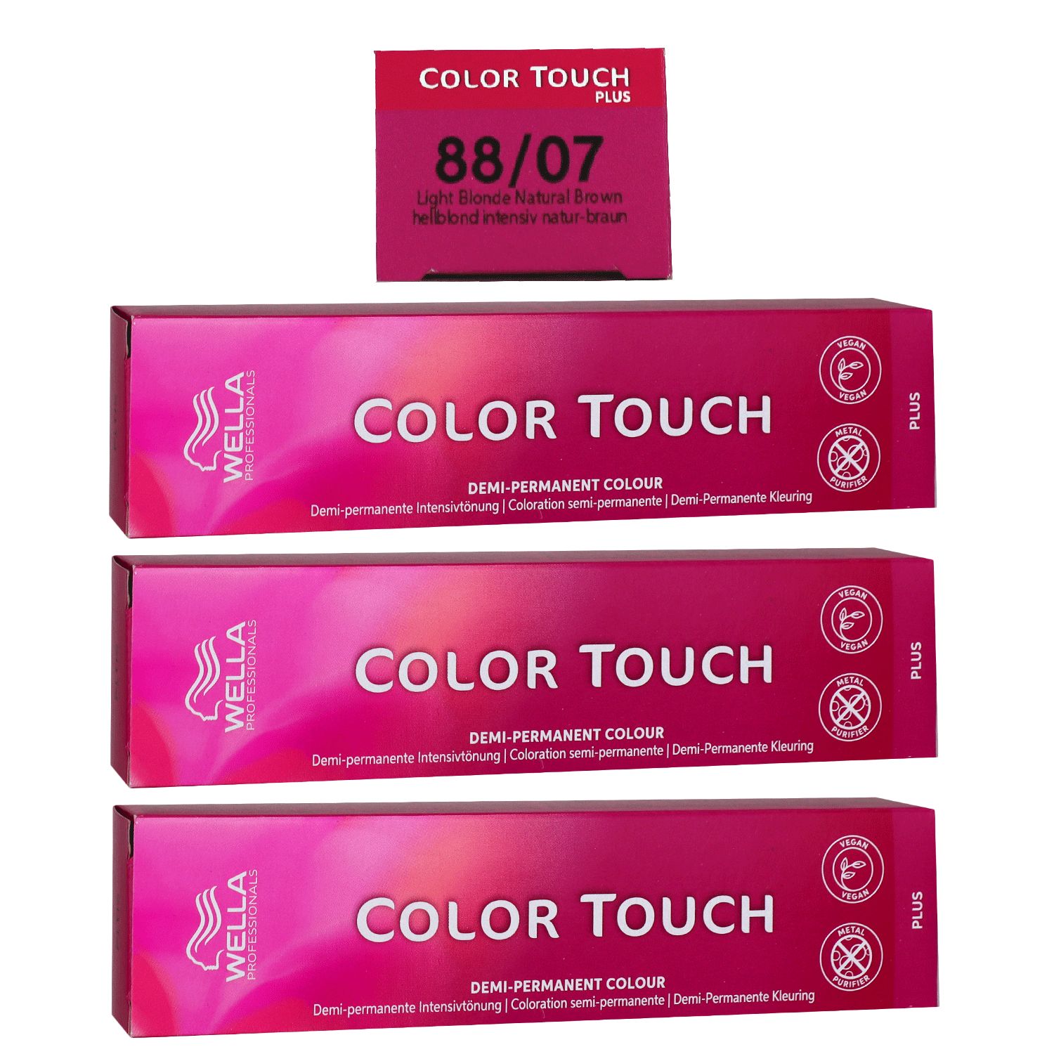 Wella Color Touch Plus 3 x 60 ml 88/07 hellblond intensiv natur braun Intensivt�nung Set