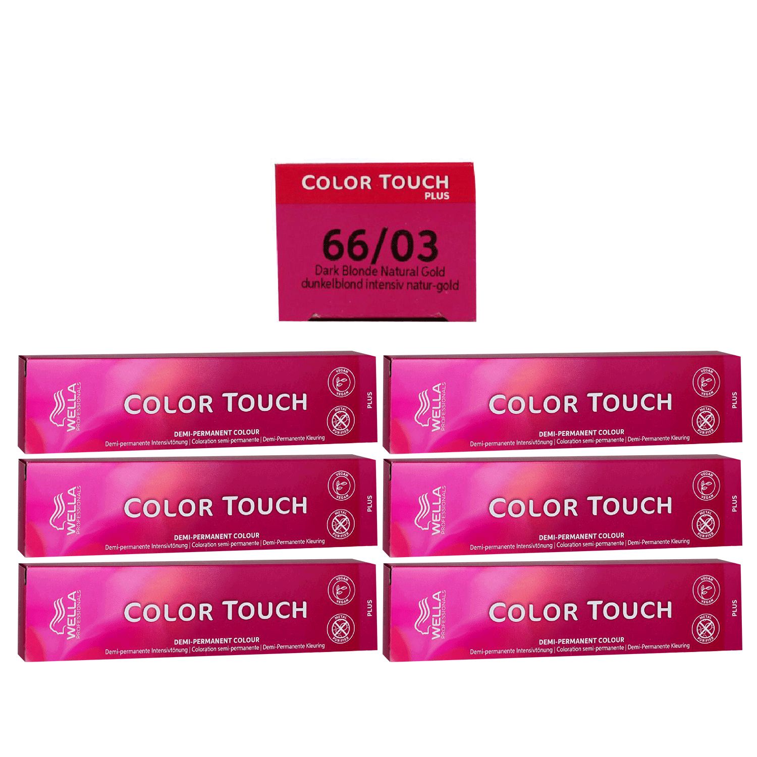 Wella Color Touch Plus 6 x 60 ml 66/03 dunkelblond intensiv natur gold Intensivt�nung Set