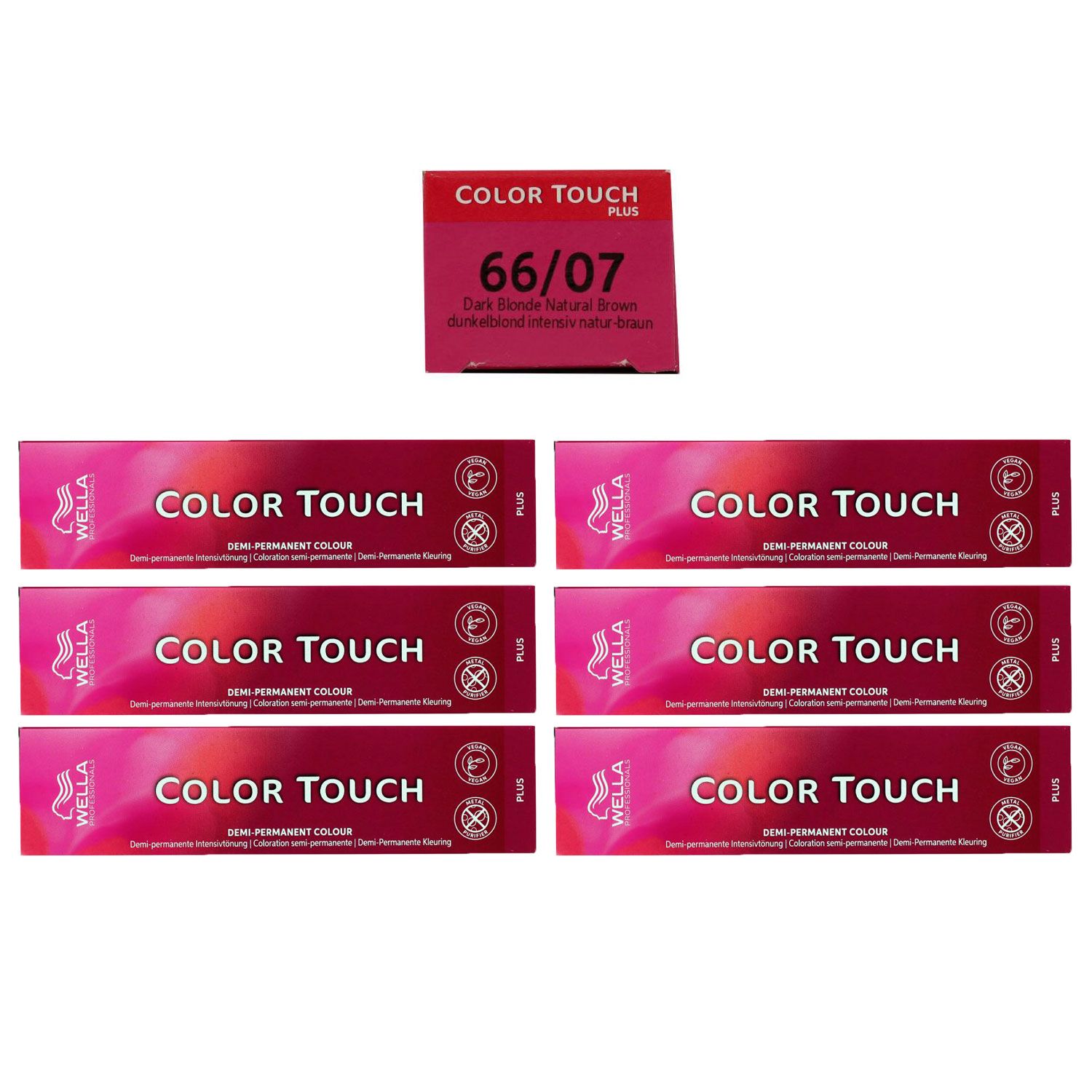Wella Color Touch Plus 6 x 60 ml 66/07 dunkelblond intensiv natur braun Intensivt�nung Set