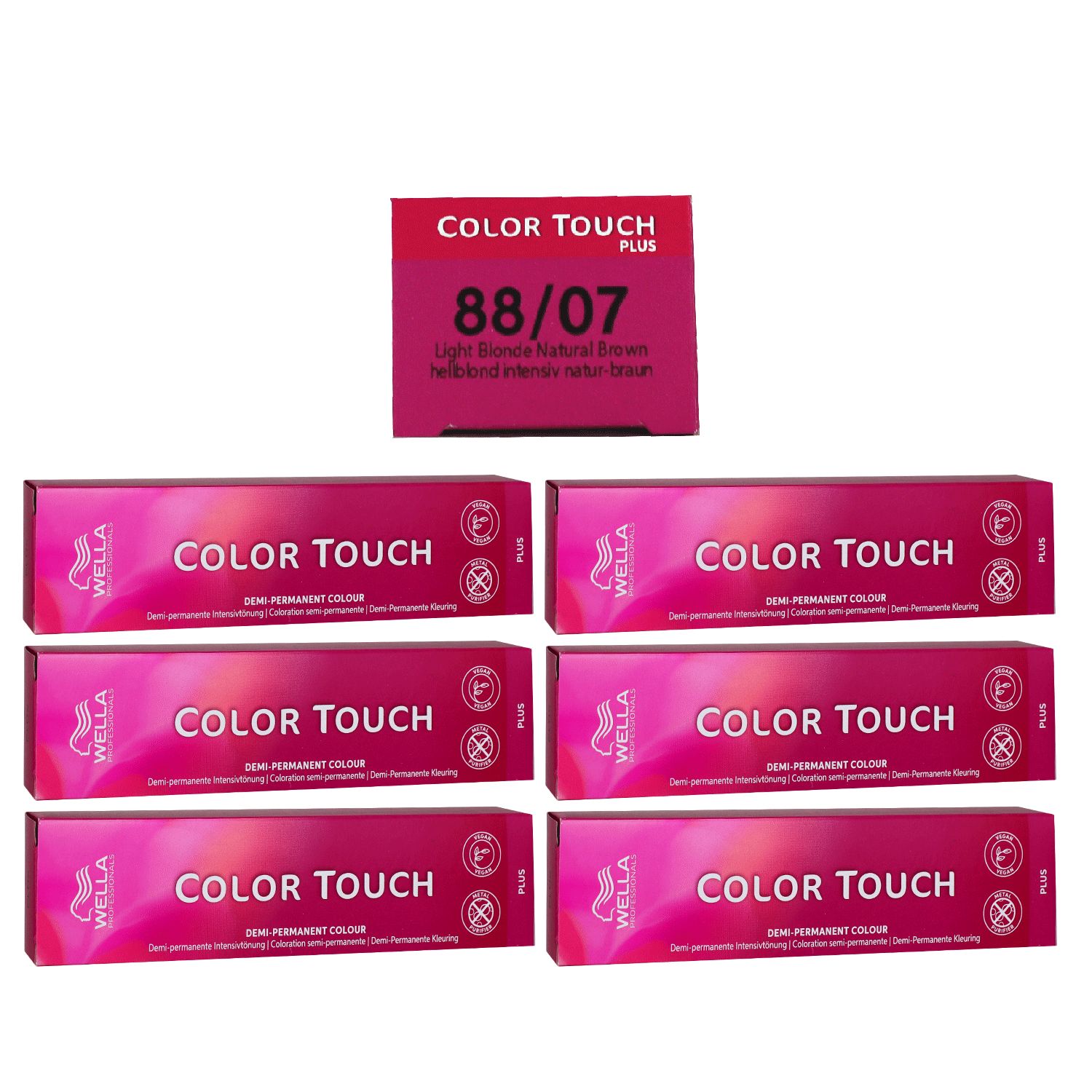 Wella Color Touch Plus 6 x 60 ml 88/07 hellblond intensiv natur braun Intensivt�nung Set