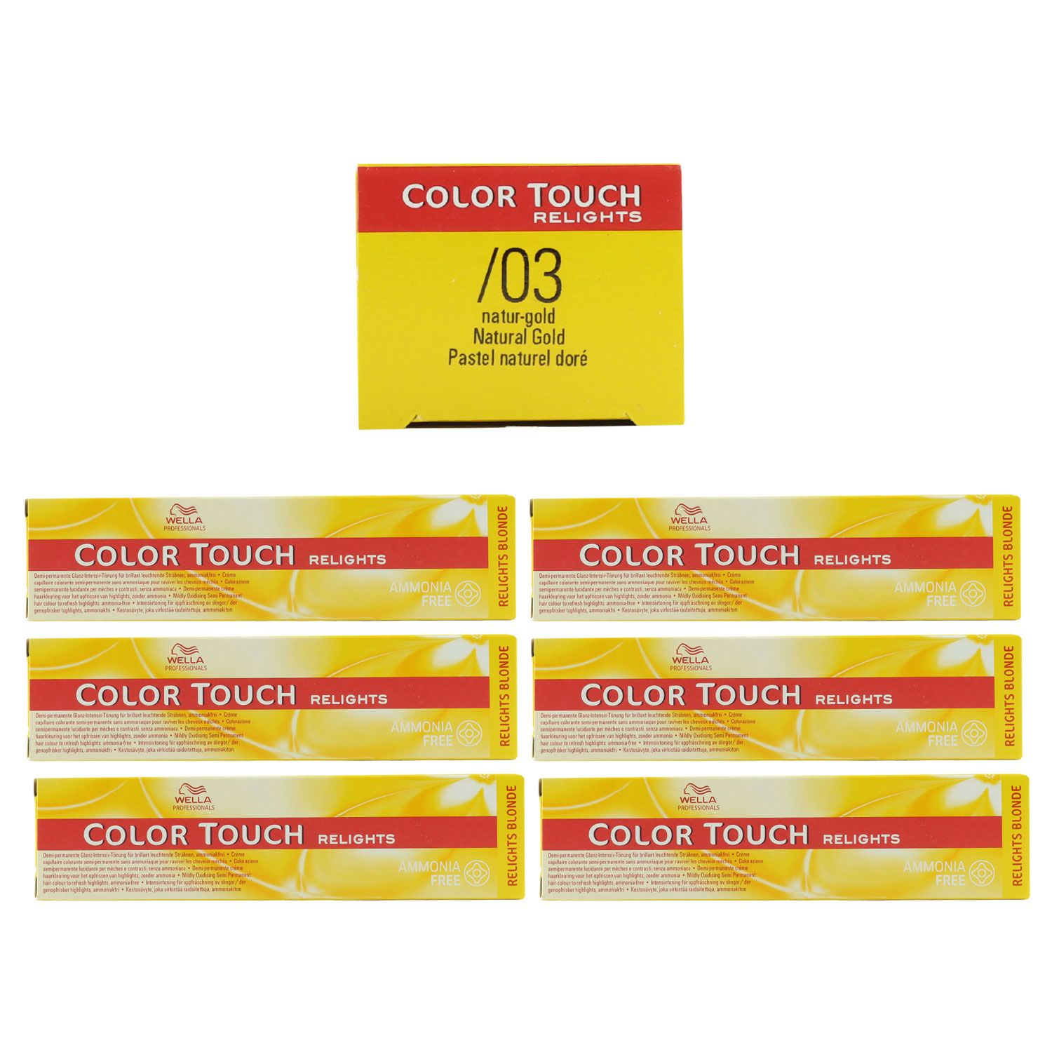 Wella Color Touch Relights Blonde 6 x 60 ml /03 natur gold Intensivt�nung Set