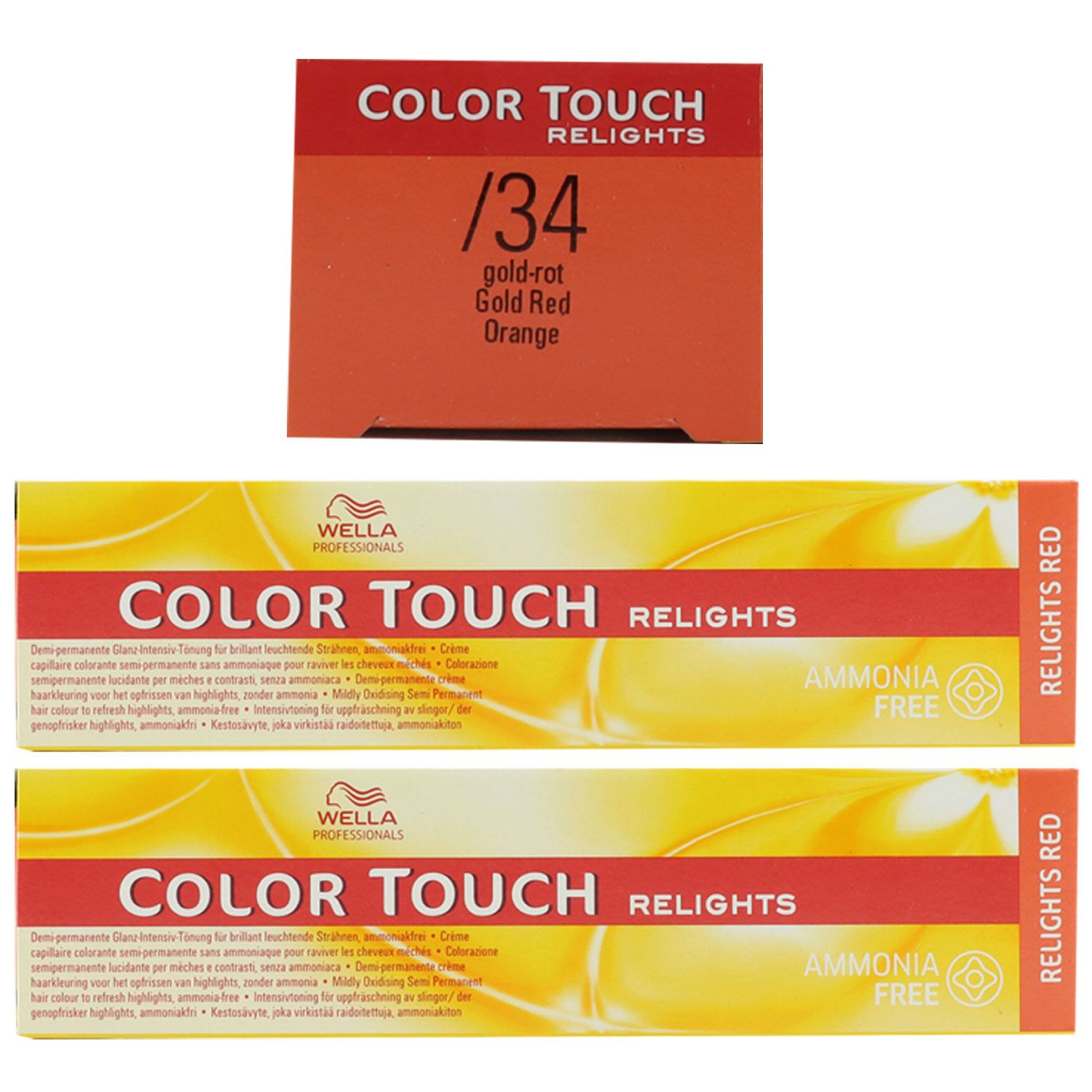 Wella Color Touch Relights Red 2 x 60 ml /34 gold rot Intensivt�nung Set