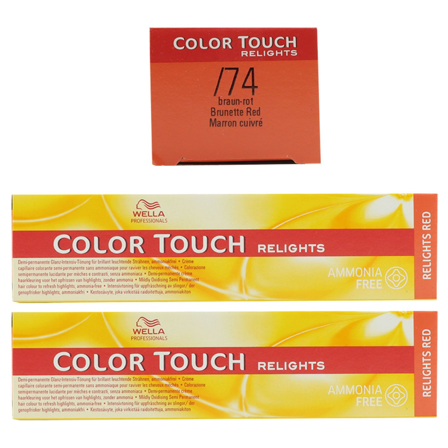 Wella Color Touch Relights Red 2 x 60 ml /74 braun rot Intensivt�nung Set