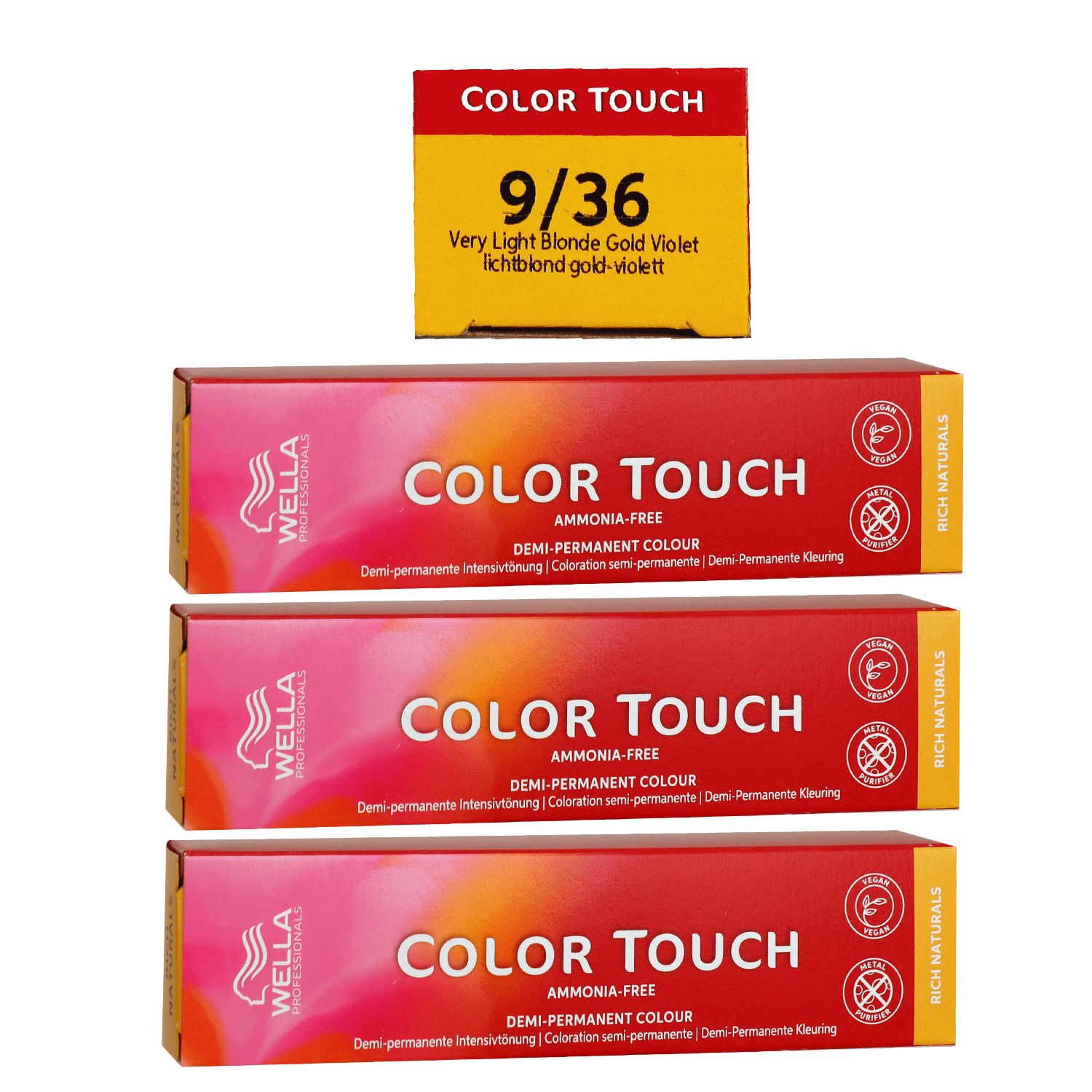 Wella Color Touch Rich Natural 3 x 60 ml 9/36 lichtblond gold violett Set