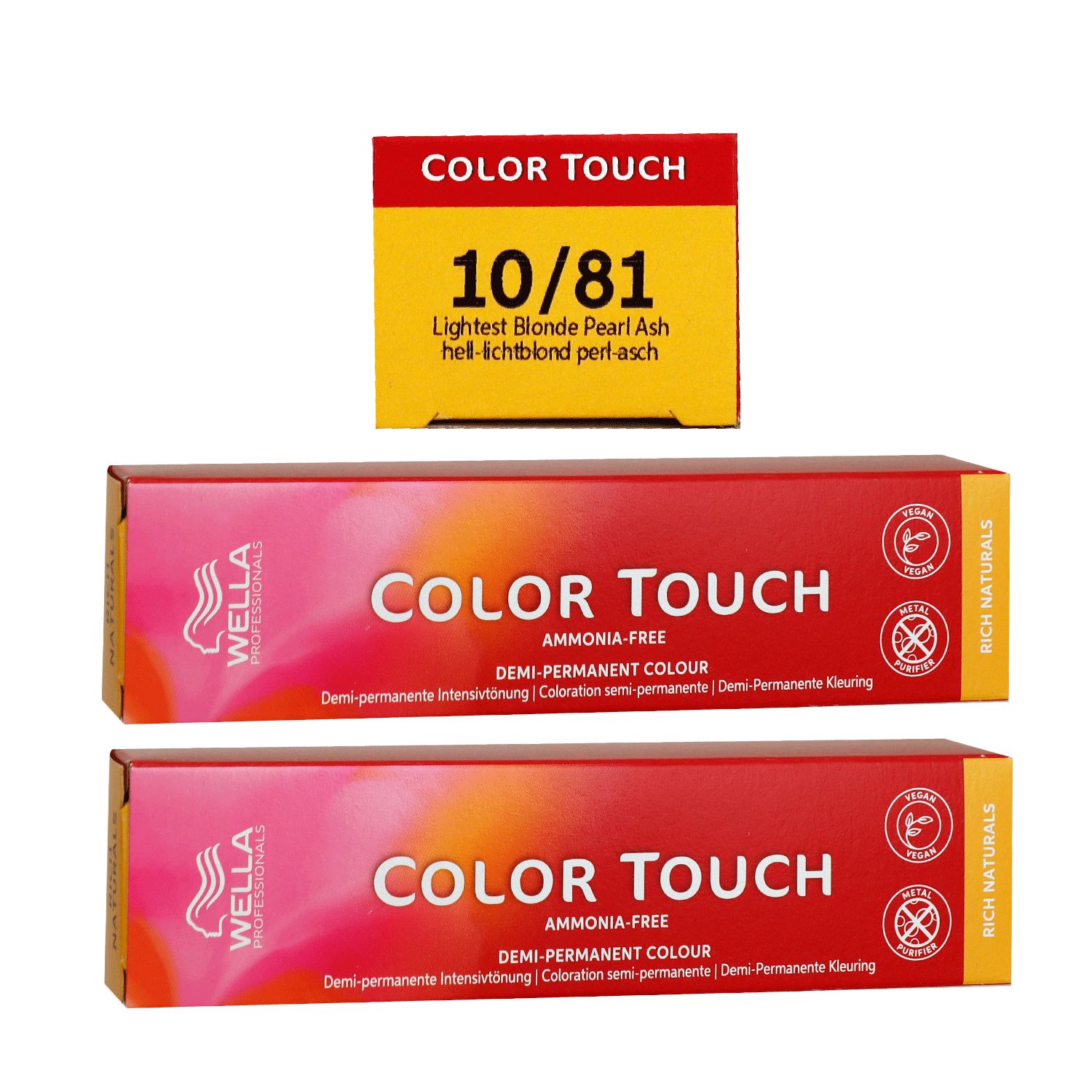 Wella Color Touch Rich Naturals 2 x 60 ml 10/81 hell lichtblond pearl asch Set
