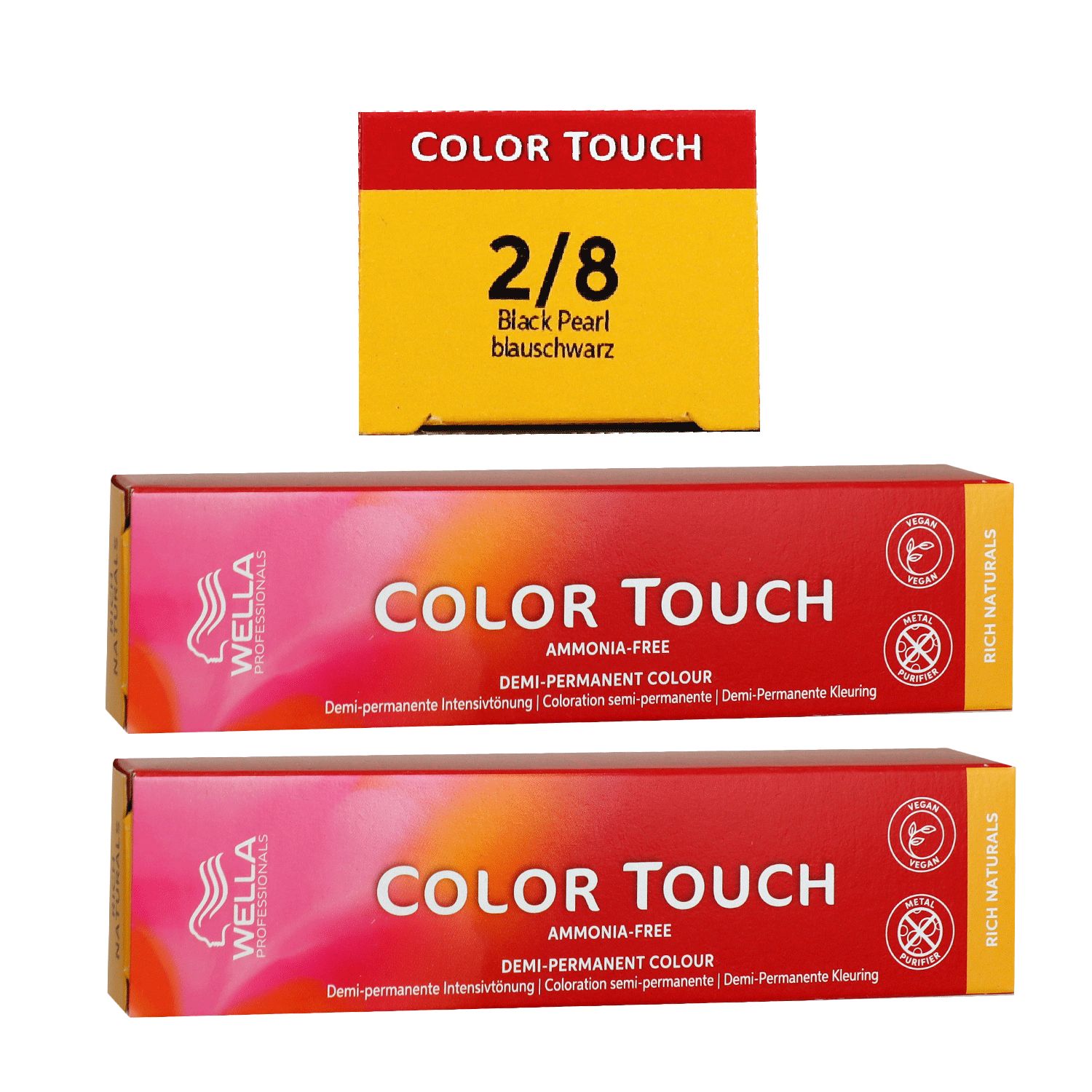 Wella Color Touch Rich Naturals 2 x 60 ml 2/8 blau blauschwarz Set