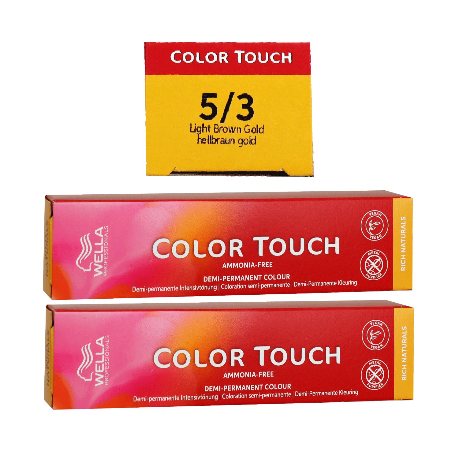 Wella Color Touch Rich Naturals 2 x 60 ml 5/3 hellbraun gold Set