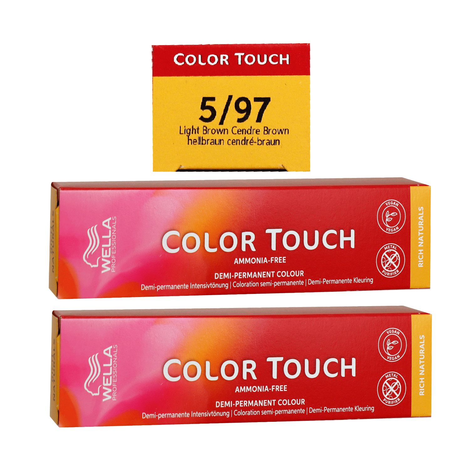 Wella Color Touch Rich Naturals 2 x 60 ml 5/97 hellbraun cendr� braun Set