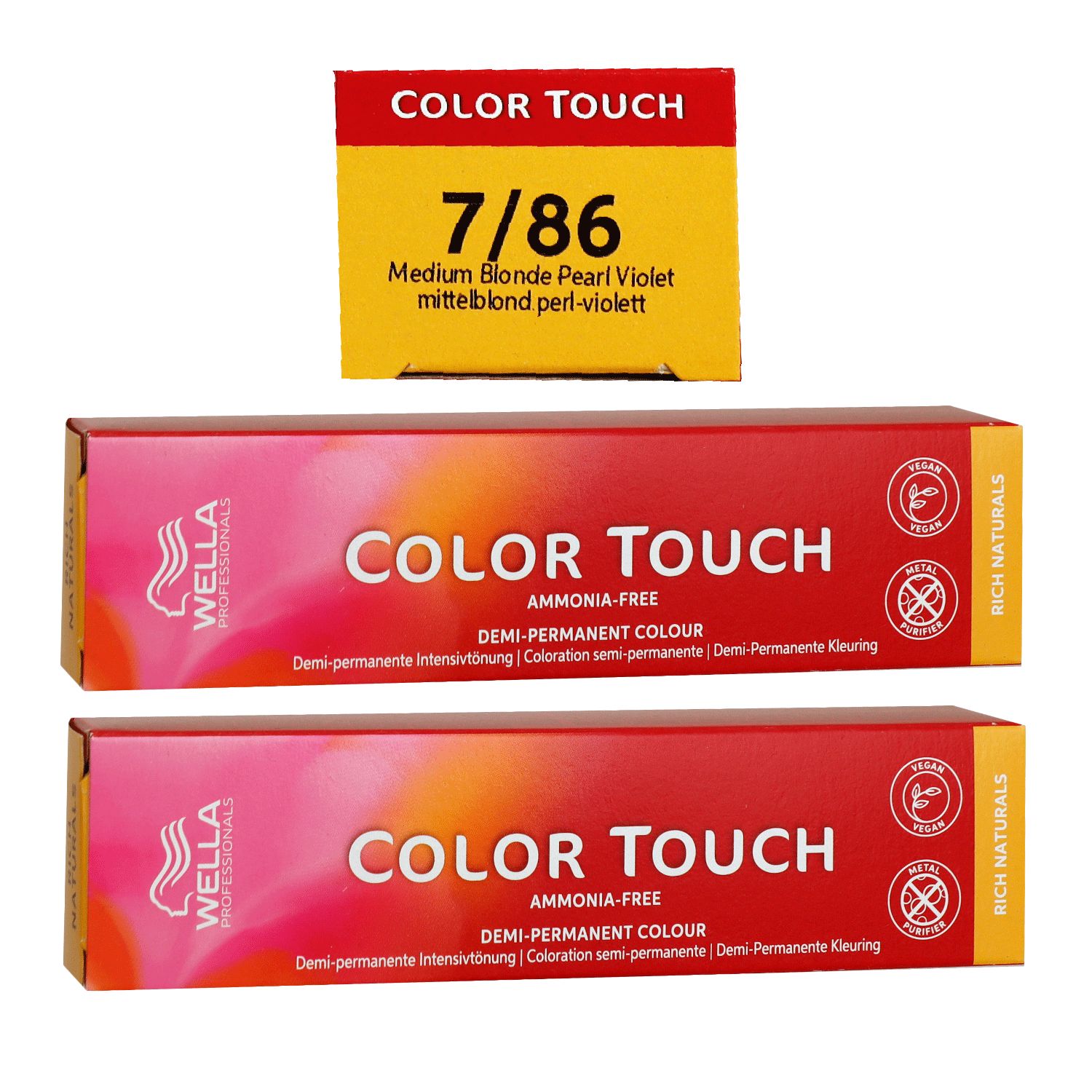 Wella Color Touch Rich Naturals 2 x 60 ml 7/86 mittelblond perl-violett Set