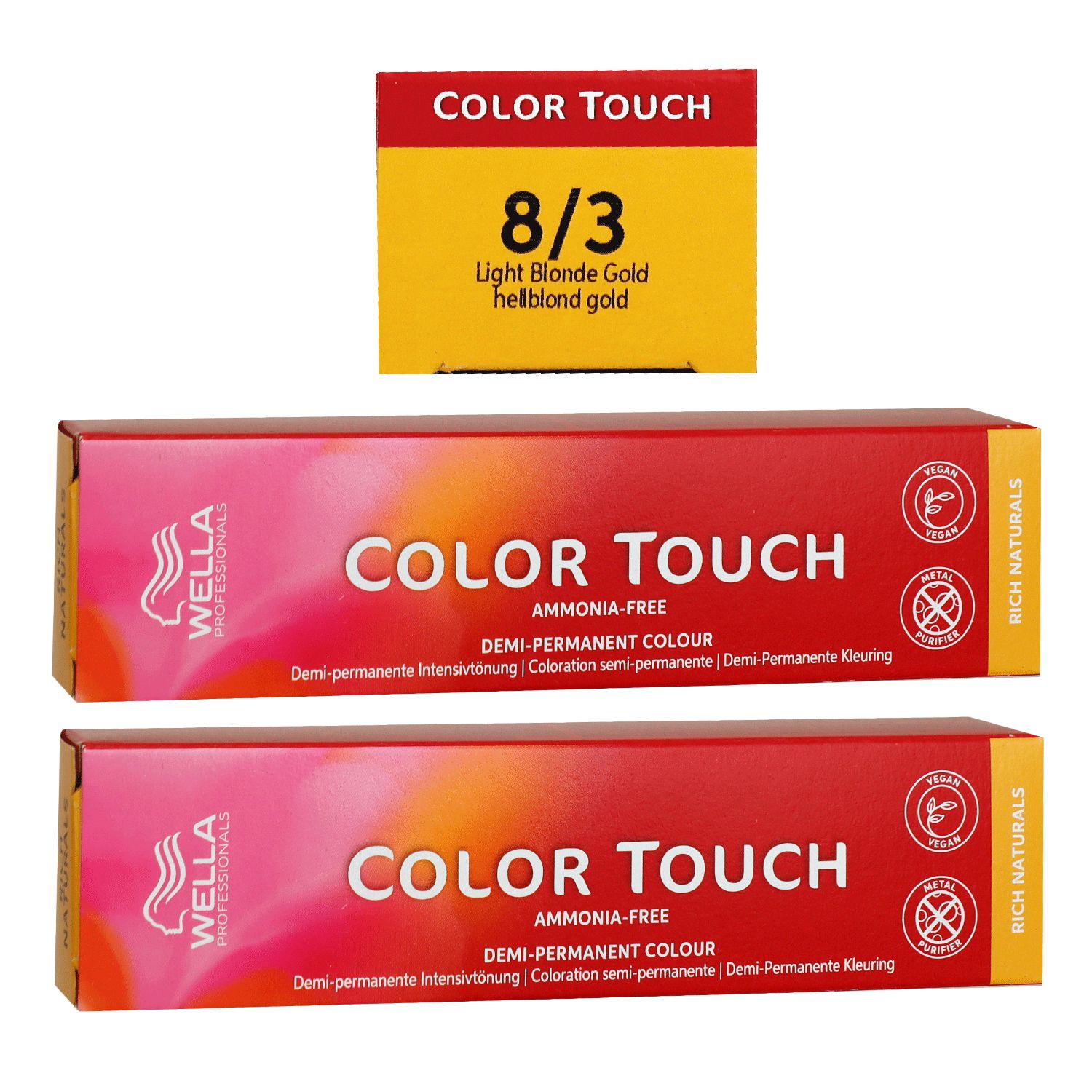 Wella Color Touch Rich Naturals 2 x 60 ml 8/3 hellblond gold Set
