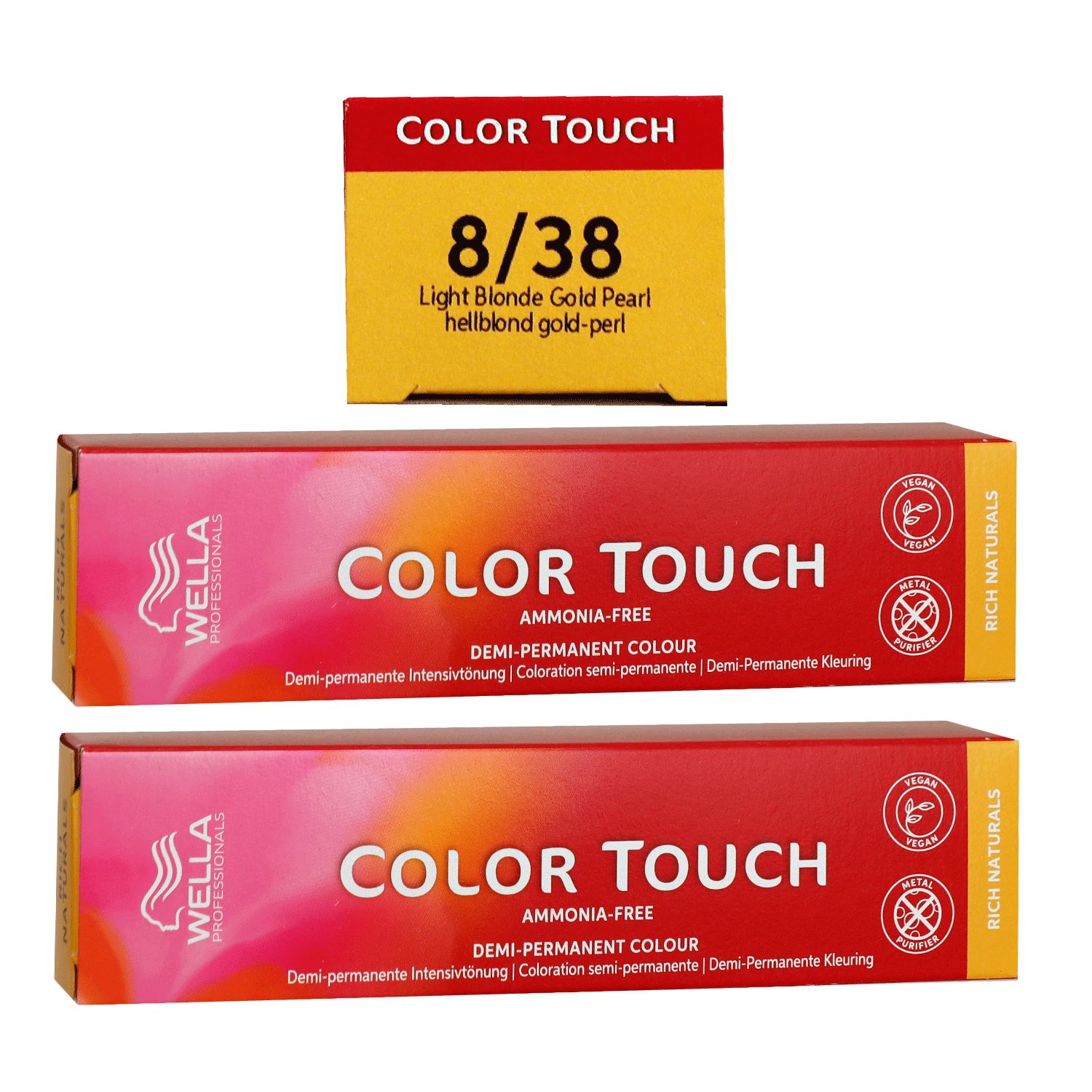 Wella Color Touch Rich Naturals 2 x 60 ml 8/38 hellblond gold perl Set