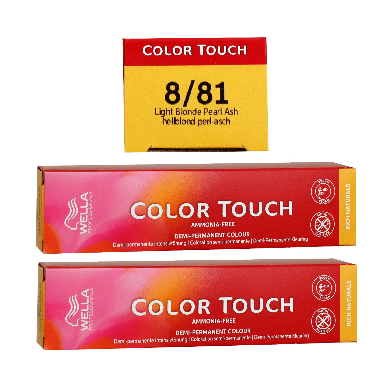 Wella Color Touch Rich Naturals 2 x 60 ml 8/81 hellblond perl asch Set
