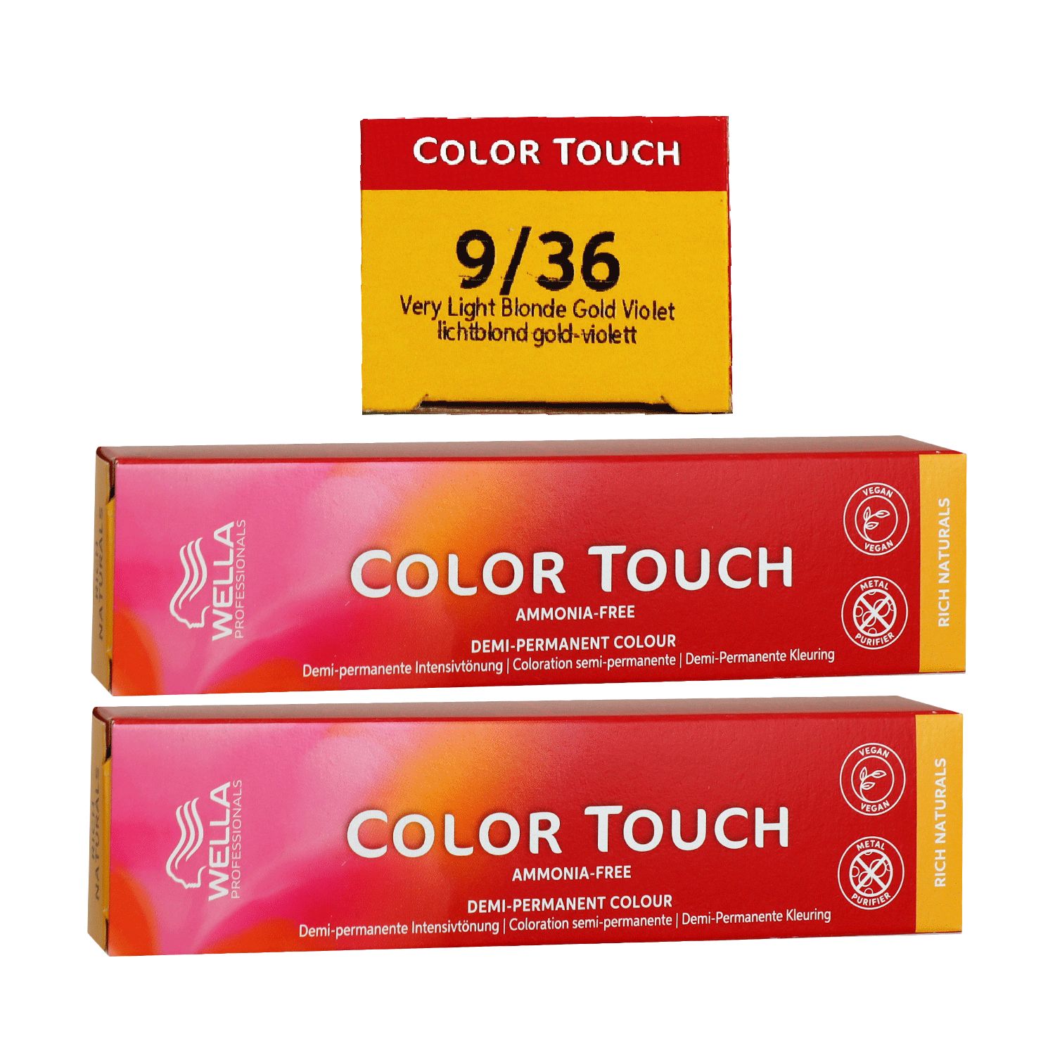 Wella Color Touch Rich Naturals 2 x 60 ml 9/36 lichtblond gold violett Set