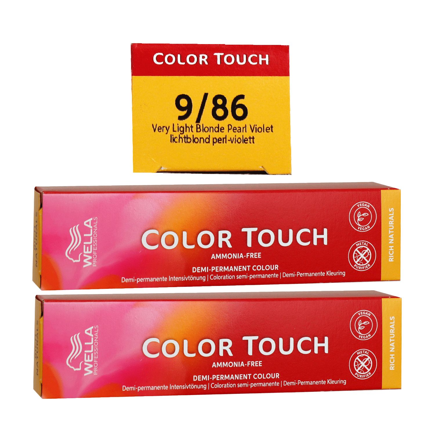 Wella Color Touch Rich Naturals 2 x 60 ml 9/86 lichtblond perl violett Set