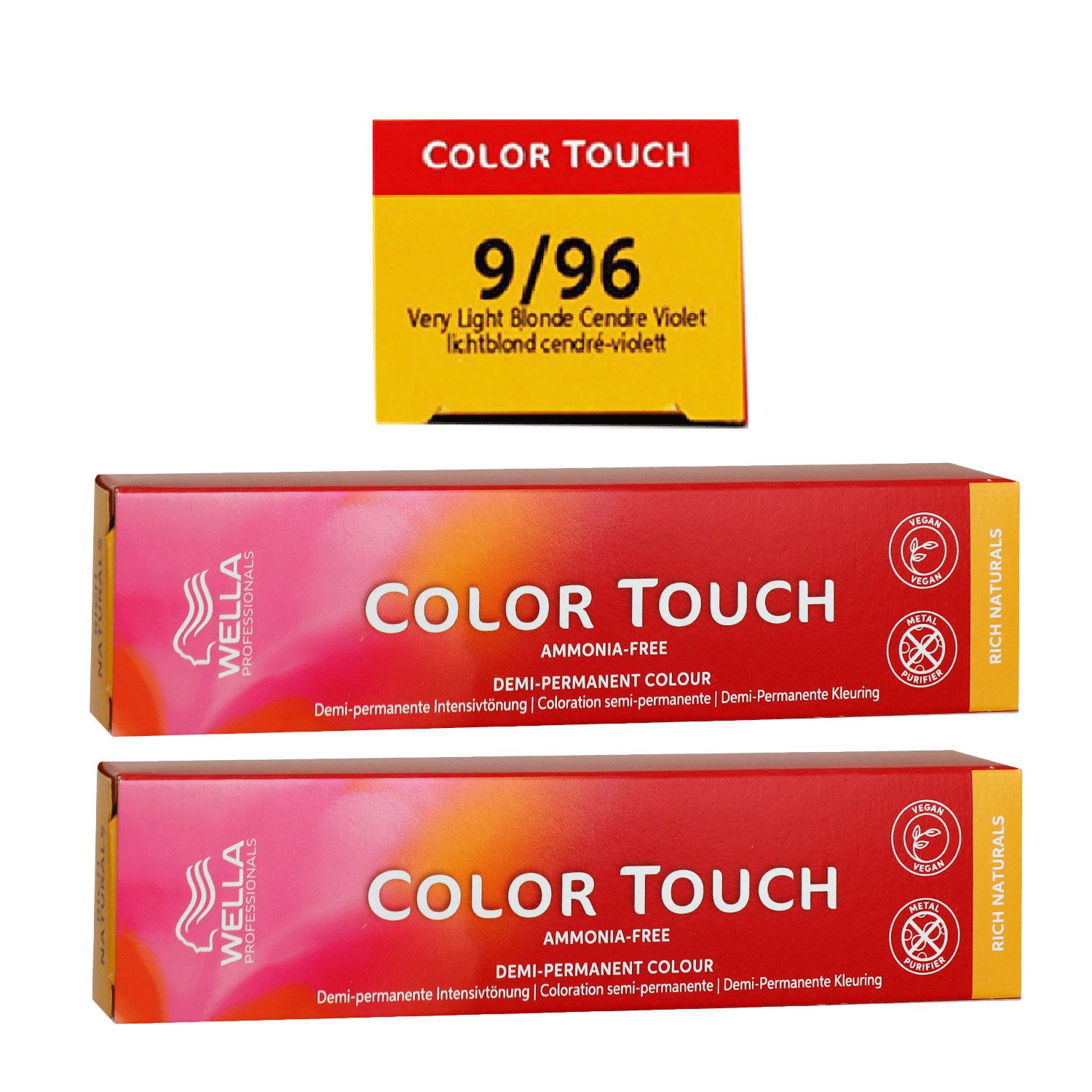 Wella Color Touch Rich Naturals 2 x 60 ml 9/96 lichtblond cendr� violett Set