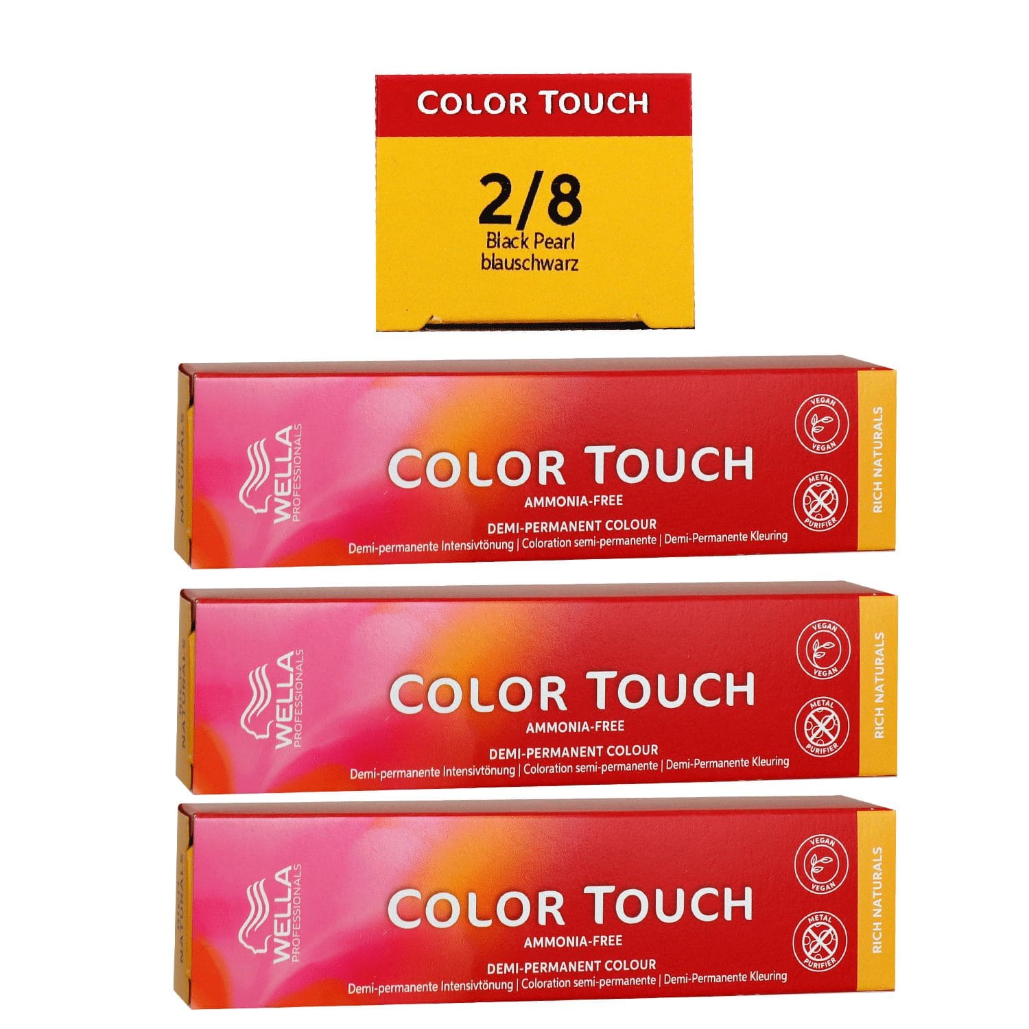 Wella Color Touch Rich Naturals 3 x 60 ml 2/8 blau blauschwarz Set