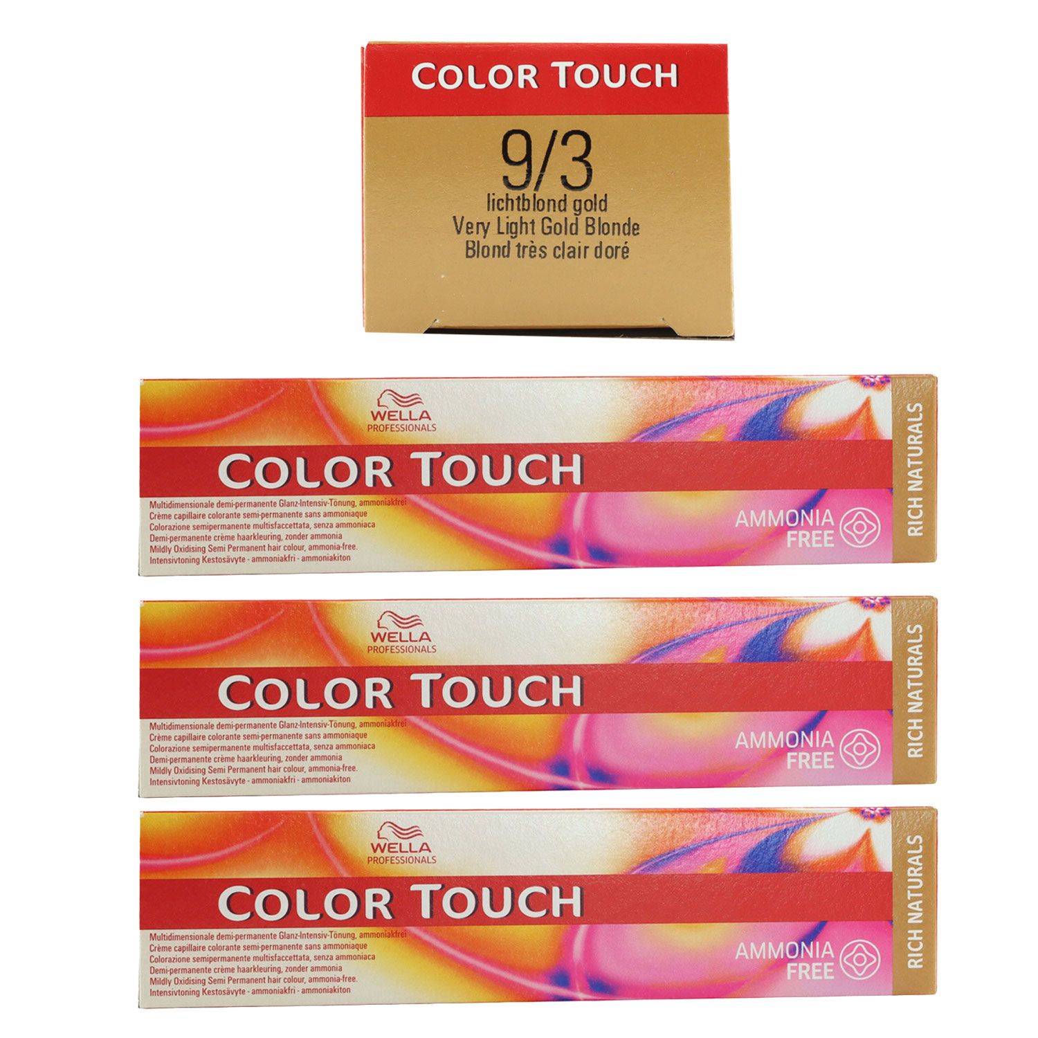 Wella Color Touch Rich Naturals 3 x 60 ml 9/3 lichtblond gold Set