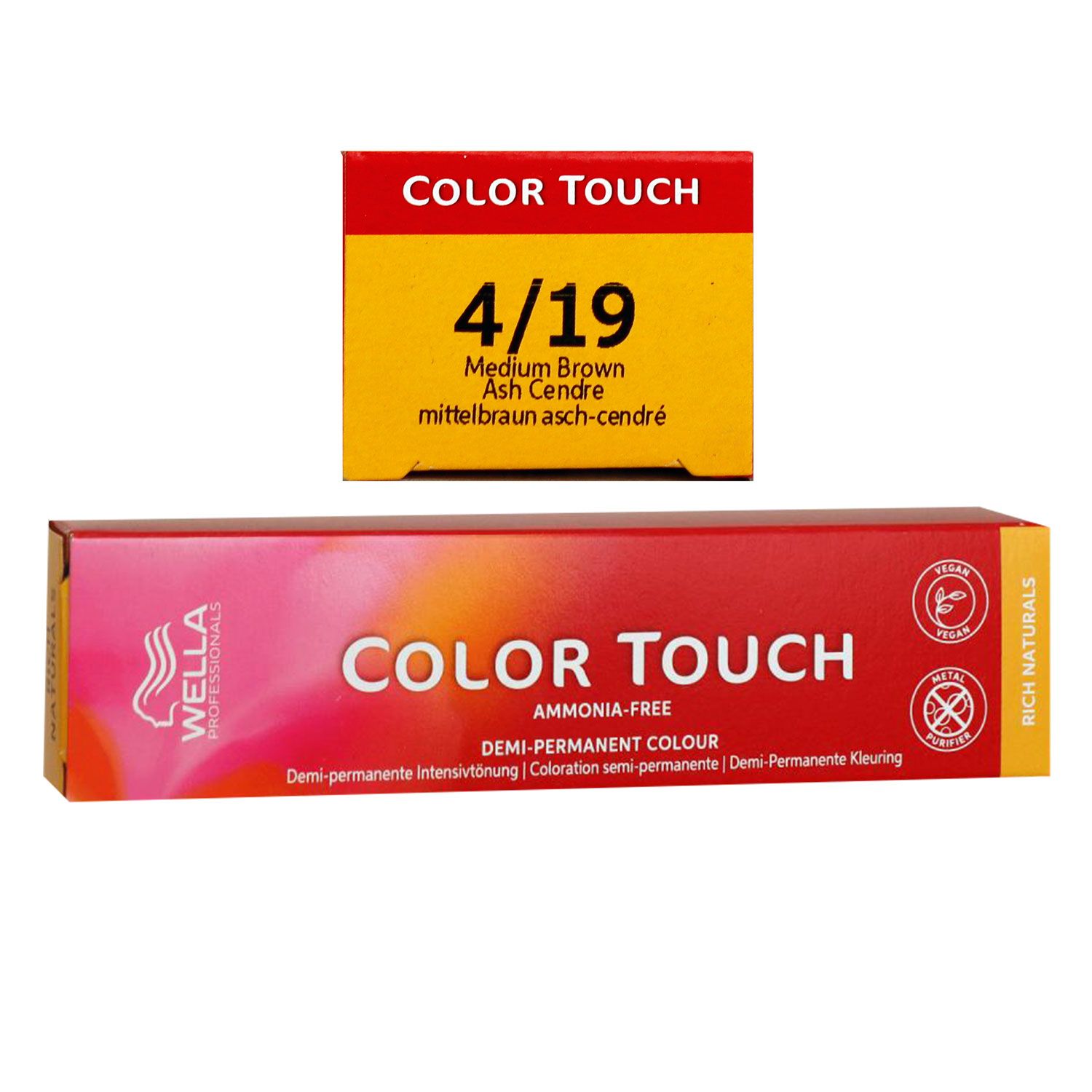 Wella Color Touch Rich Naturals 60 ml 4/19 mittelbraun asch cendre