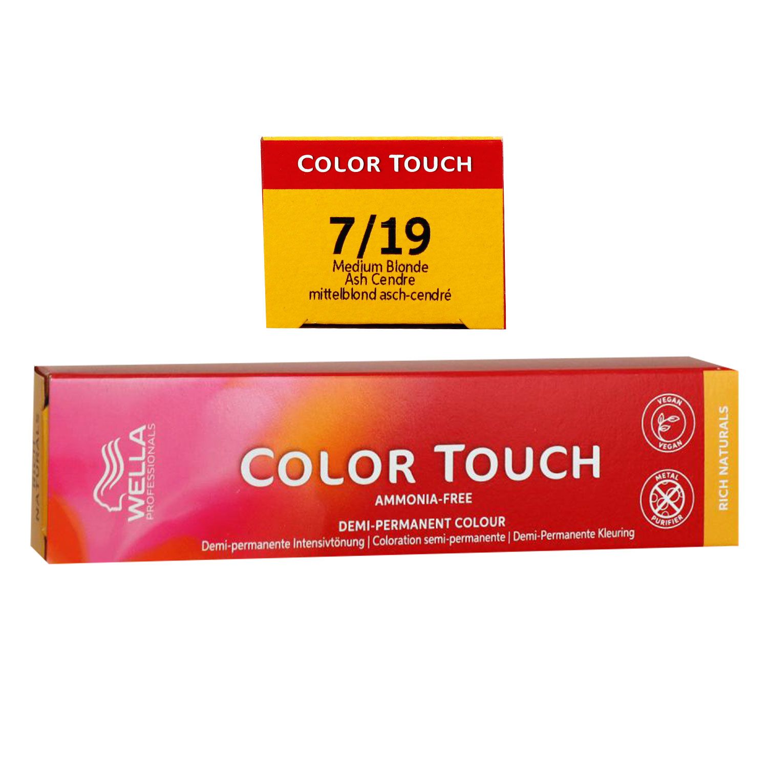 Wella Color Touch Rich Naturals 60 ml 7/19 mittelblond asch cendre