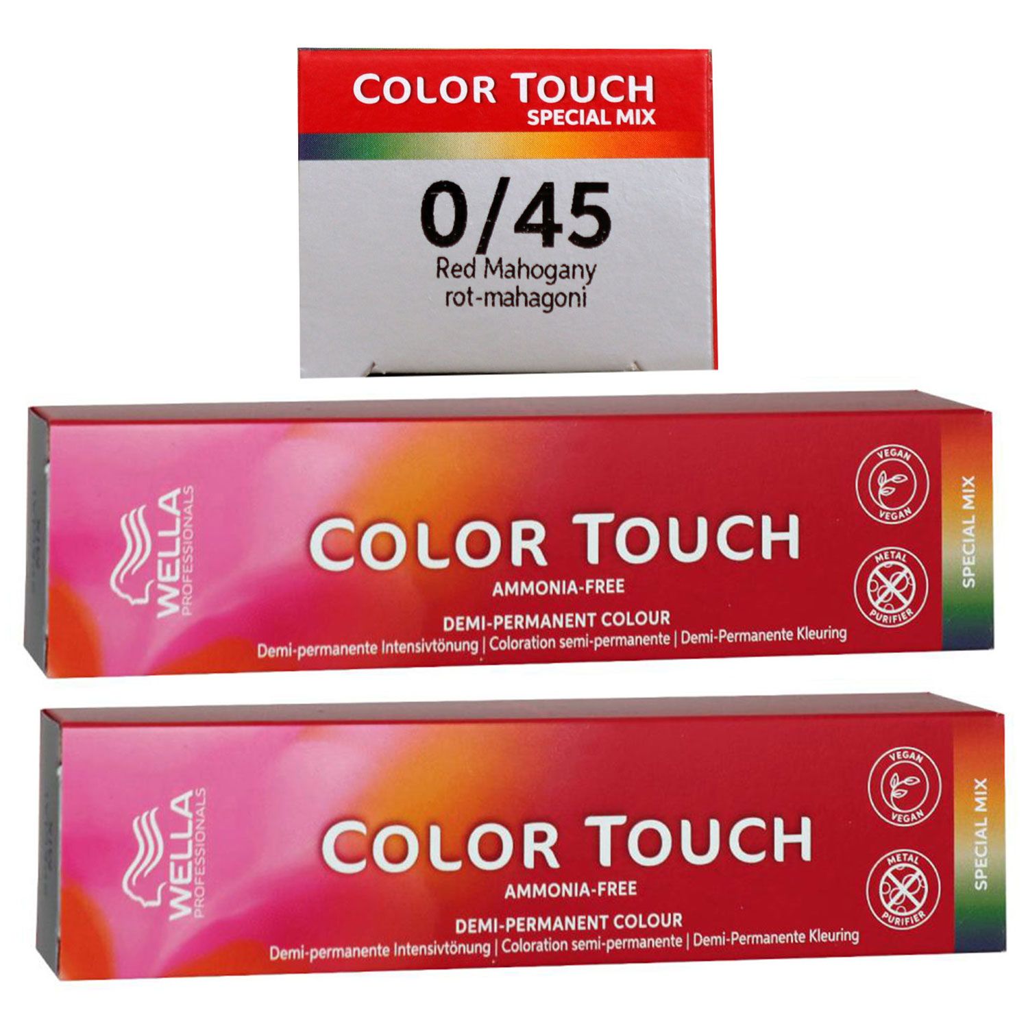Wella Color Touch Special Mix 2 x 60 ml 0/45 rot mahagoni Set
