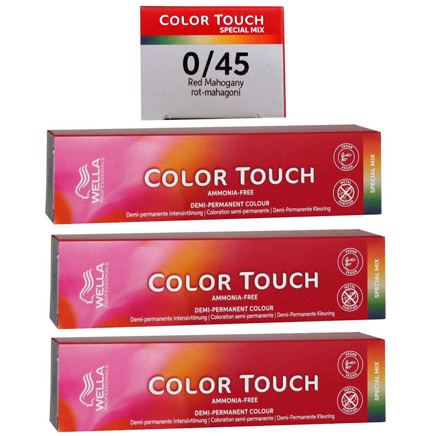 Wella Color Touch Special Mix 3 x 60 ml 0/45 rot mahagoni Set