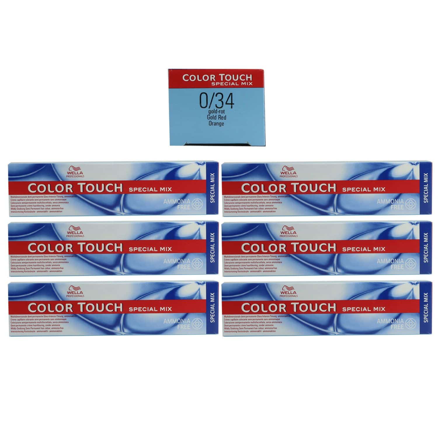 Wella Color Touch Special Mix 6 x 60 ml 0/34 gold rot Set