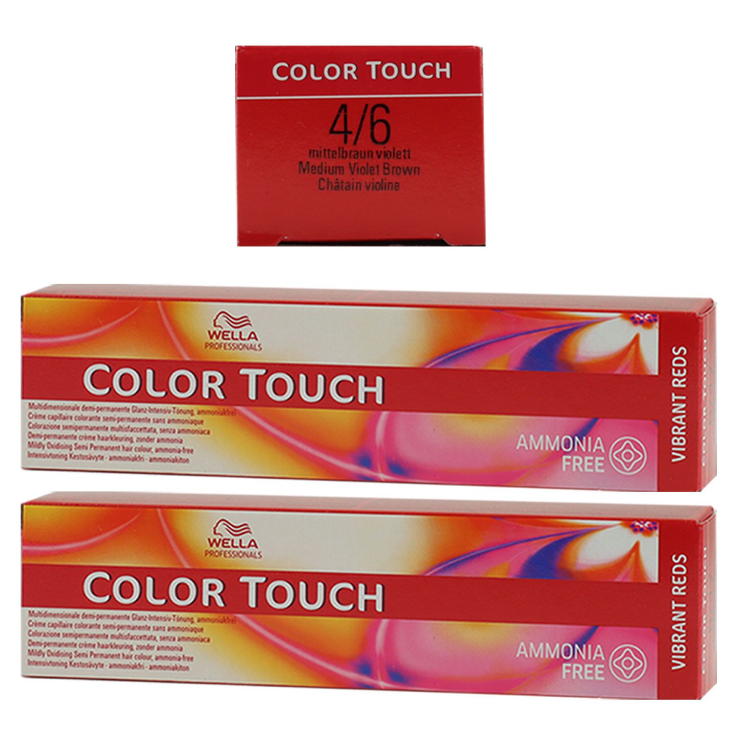 Wella Color Touch Vibrants Red 2 x 60 ml 4/6 mittelbraun violett Set