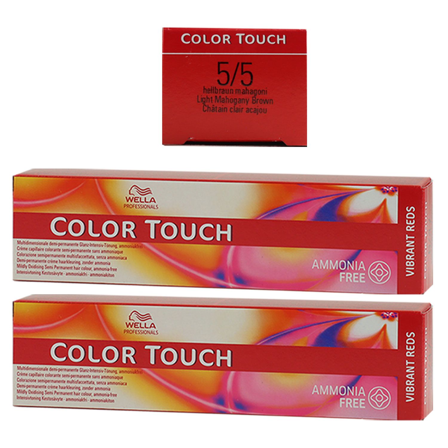 Wella Color Touch Vibrants Red 2 x 60 ml 5/5 hellbraun mahagoni Set