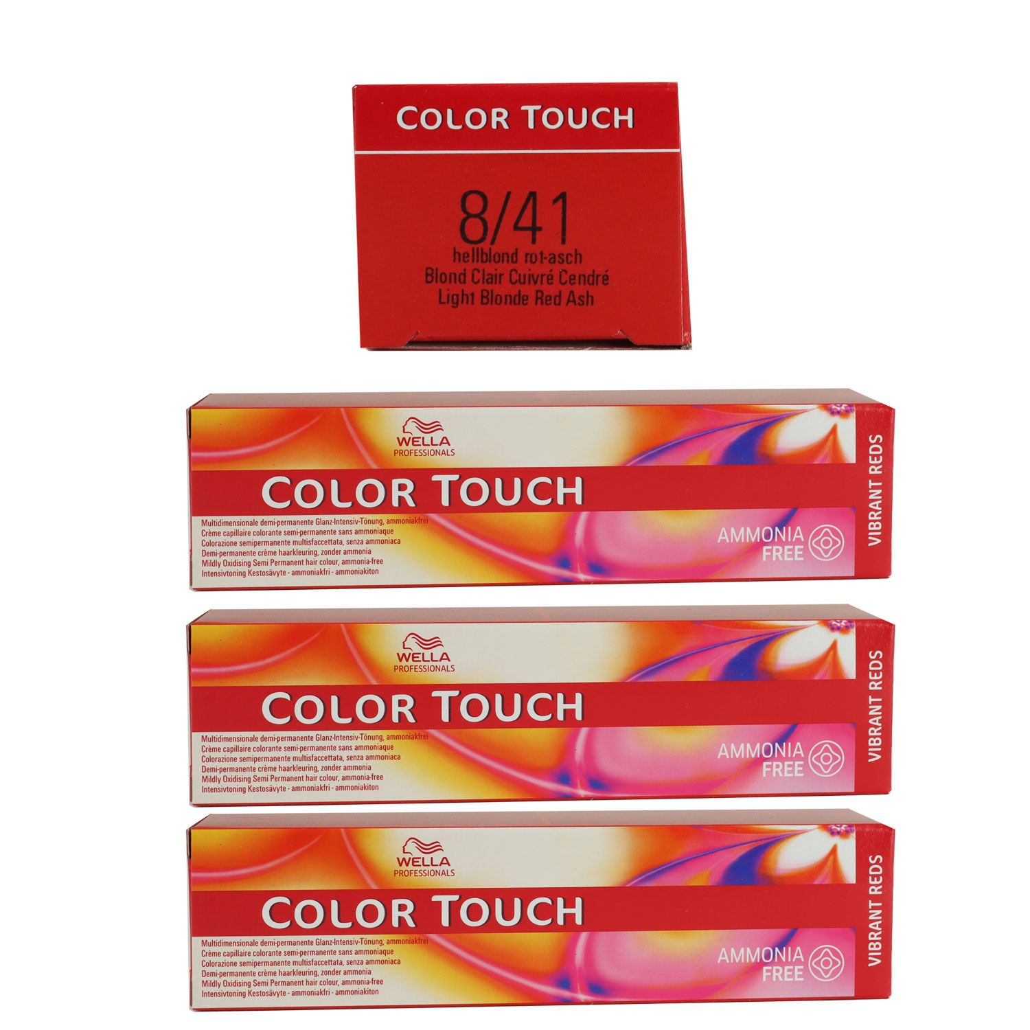 Wella Color Touch Vibrants Red 3 x 60 ml 8/41 hellblond rot asch Set