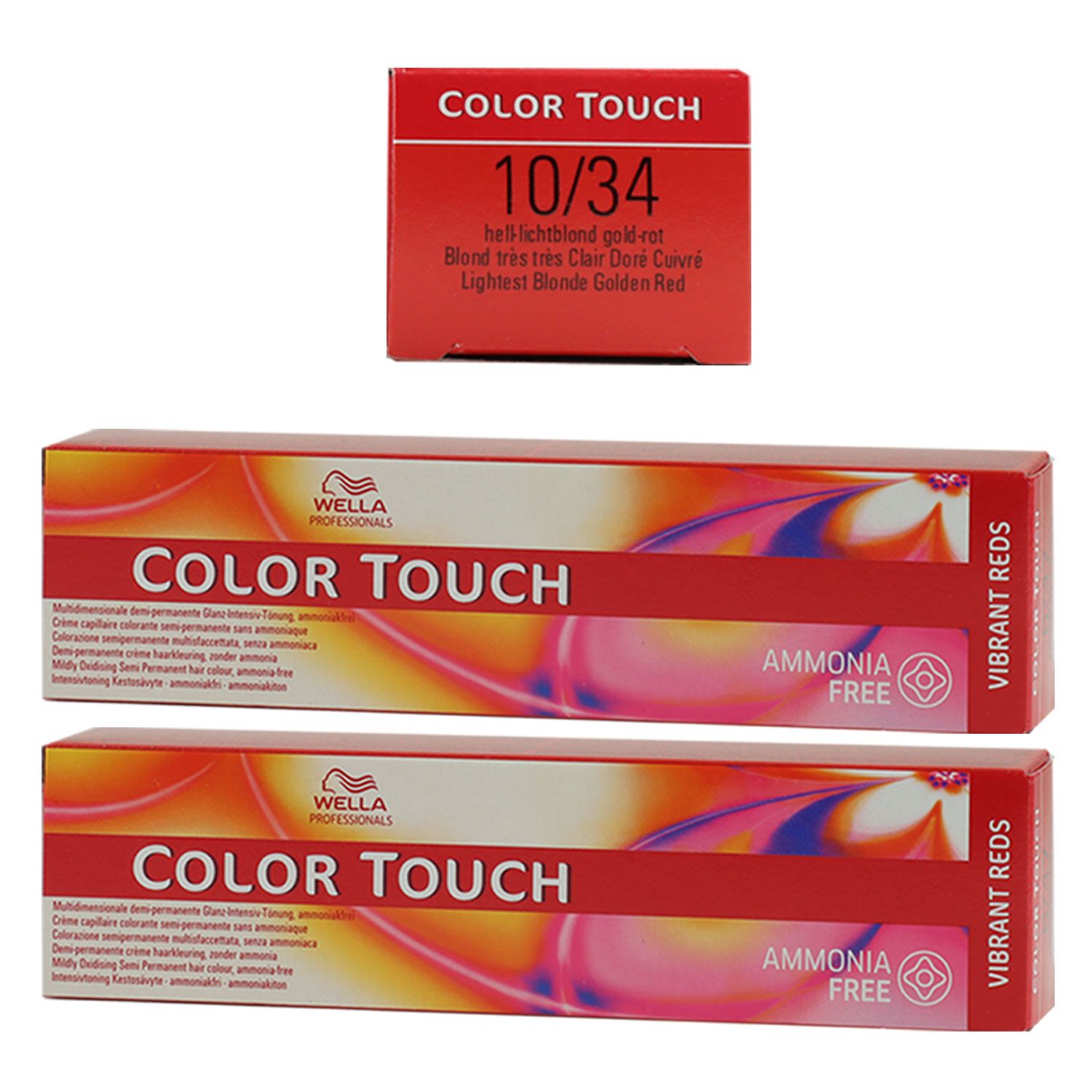Wella Color Touch Vibrants Reds 2 x 60 ml 10/34 hell lichtblond gold rot Set