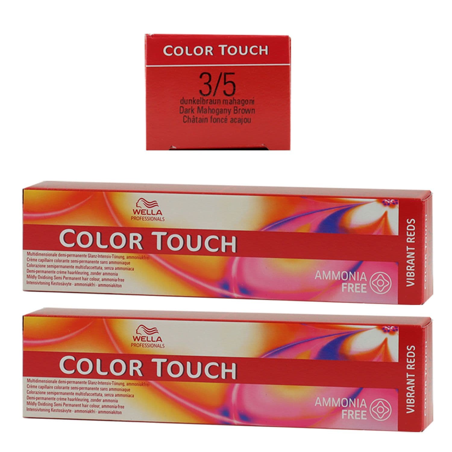 Wella Color Touch Vibrants Reds 2 x 60 ml 3/5 dunkelbraun mahagoni Set