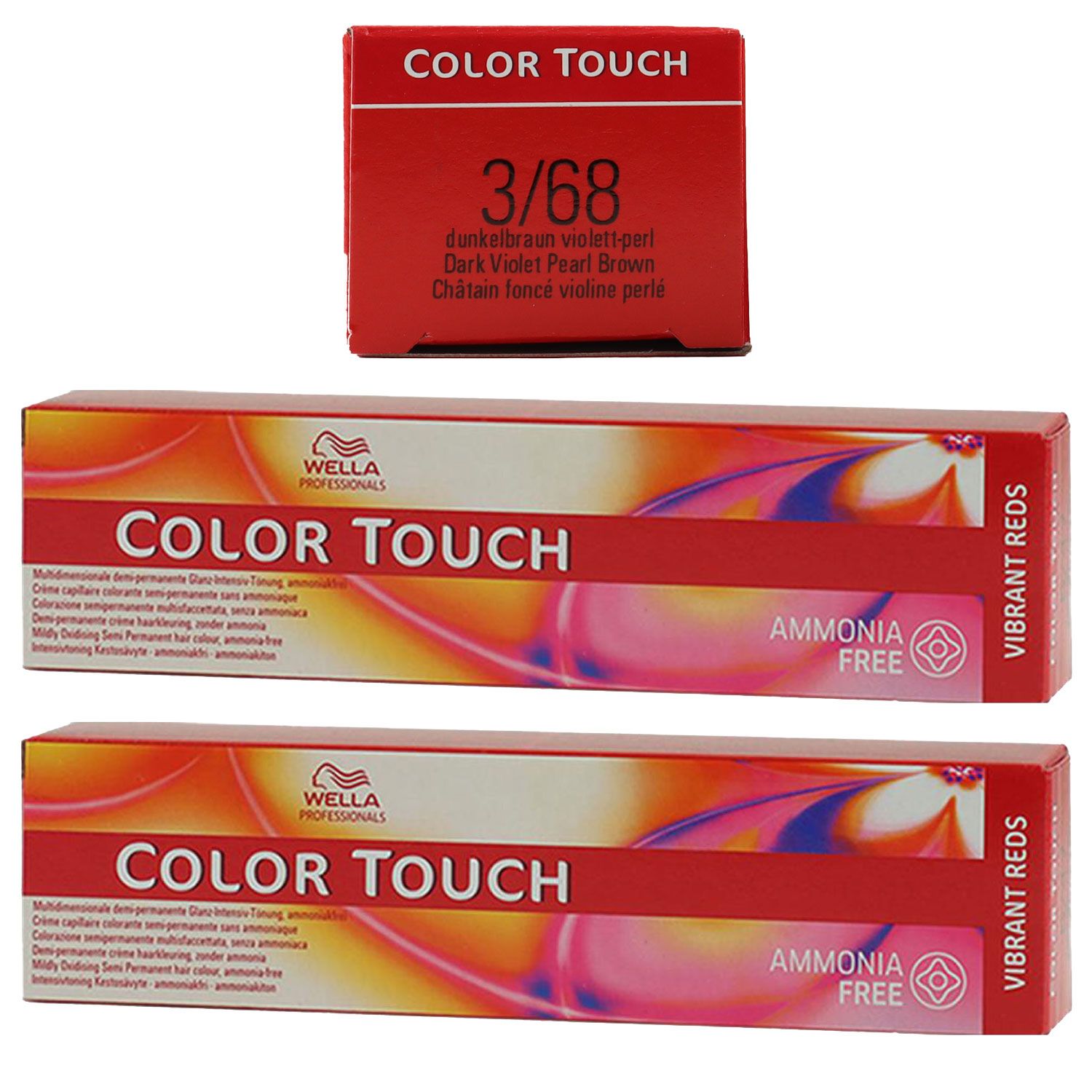 Wella Color Touch Vibrants Reds 2 x 60 ml 3/68 dunkelbraun violett perl Set