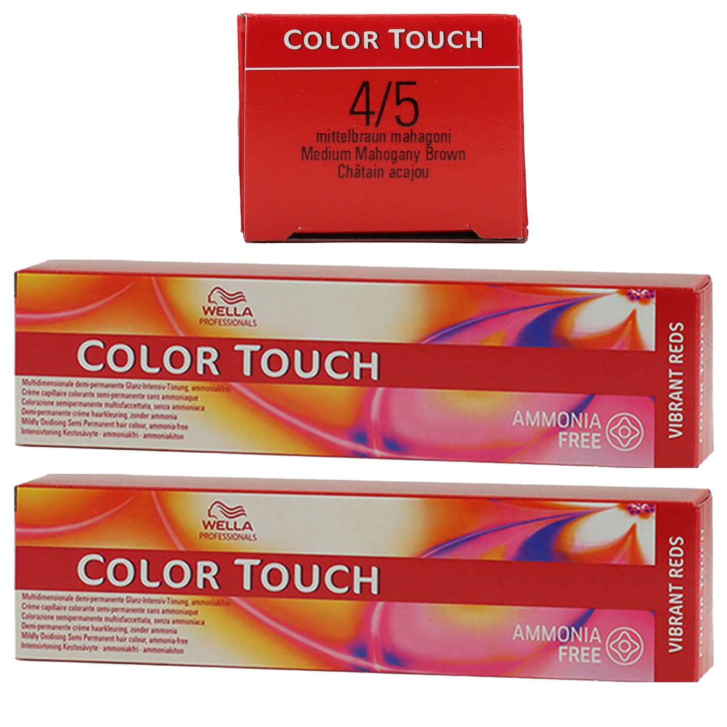 Wella Color Touch Vibrants Reds 2 x 60 ml 4/5 mittelbraun mahagoni Set