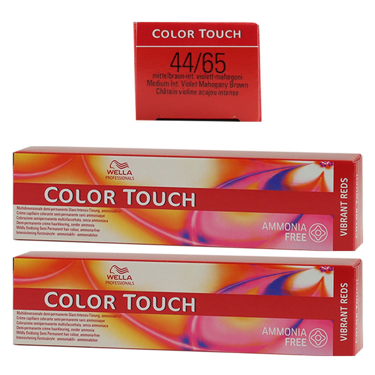 Wella Color Touch Vibrants Reds 2 x 60 ml 44/65 mittelbraun intensiv violett mahagoni Set