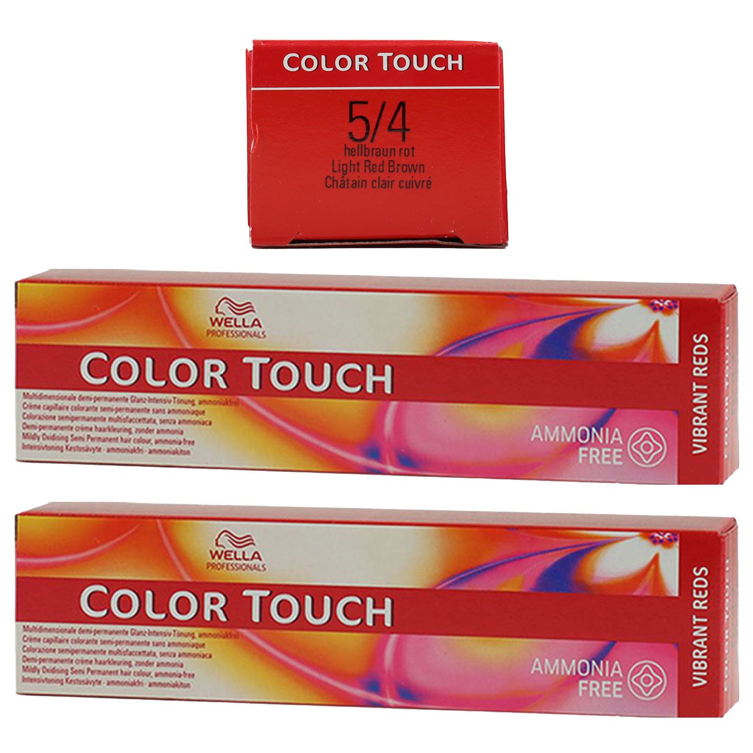 Wella Color Touch Vibrants Reds 2 x 60 ml 5/4 hellbraun rot Set
