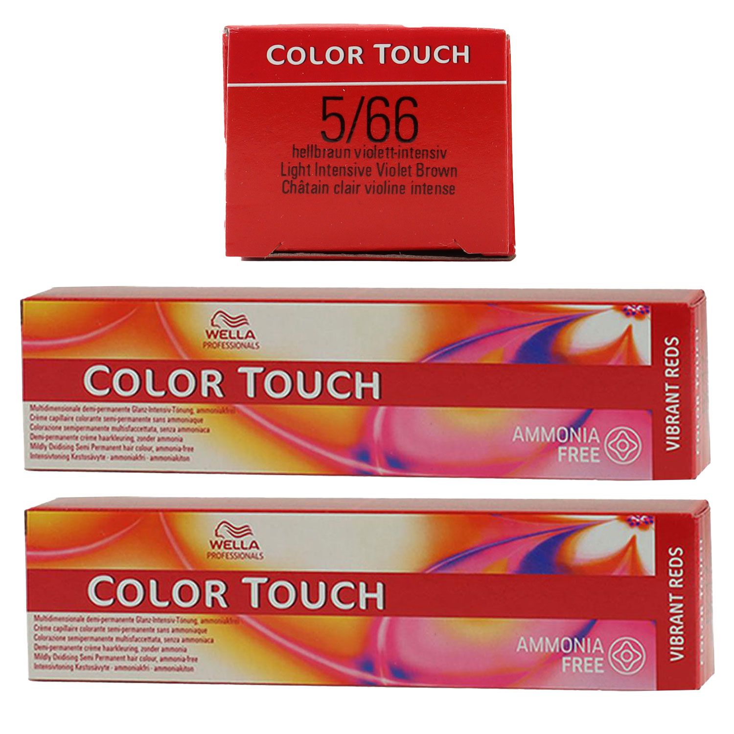 Wella Color Touch Vibrants Reds 2 x 60 ml 5/66 hellbraun intensiv violett Set