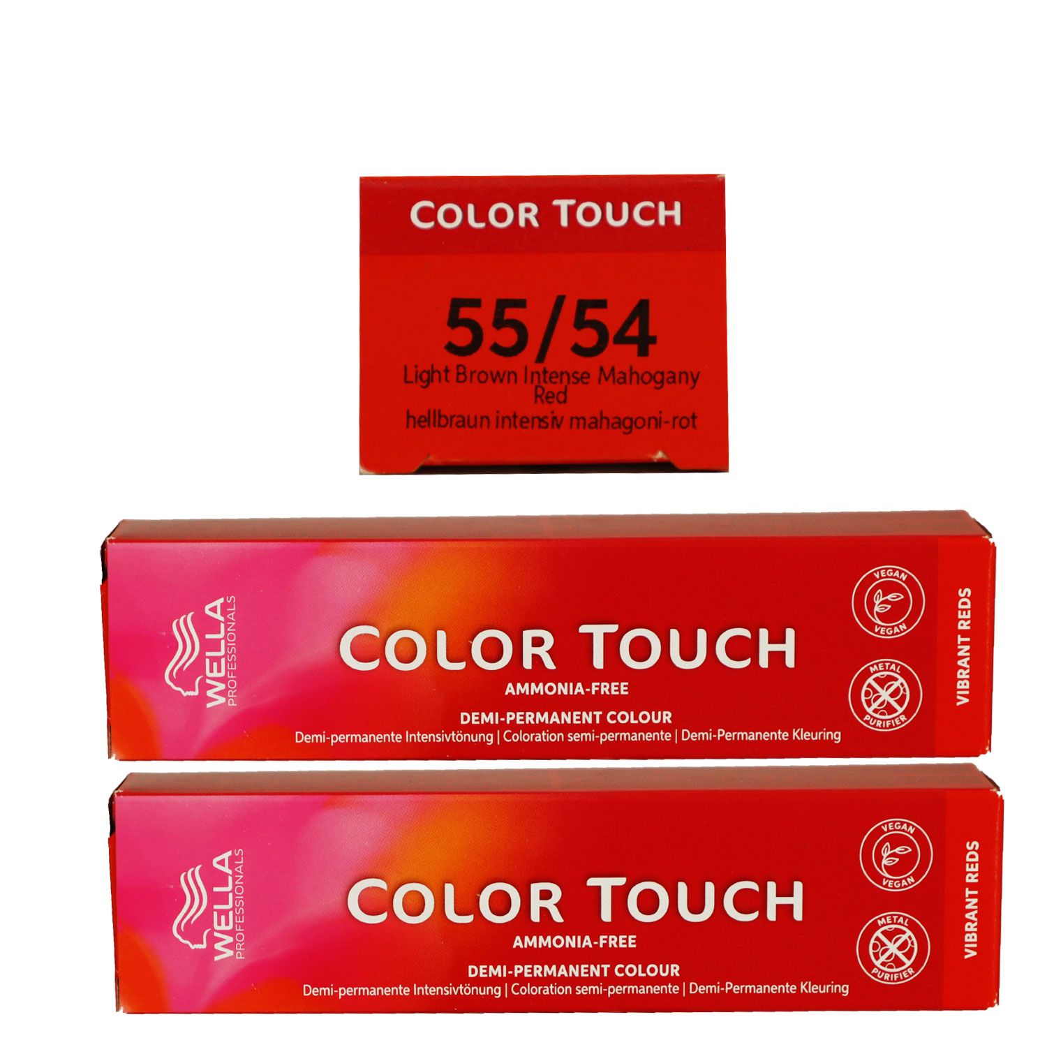 Wella Color Touch Vibrants Reds 2 x 60 ml 55/54 hellbraun intensiv mahagoni rot Set