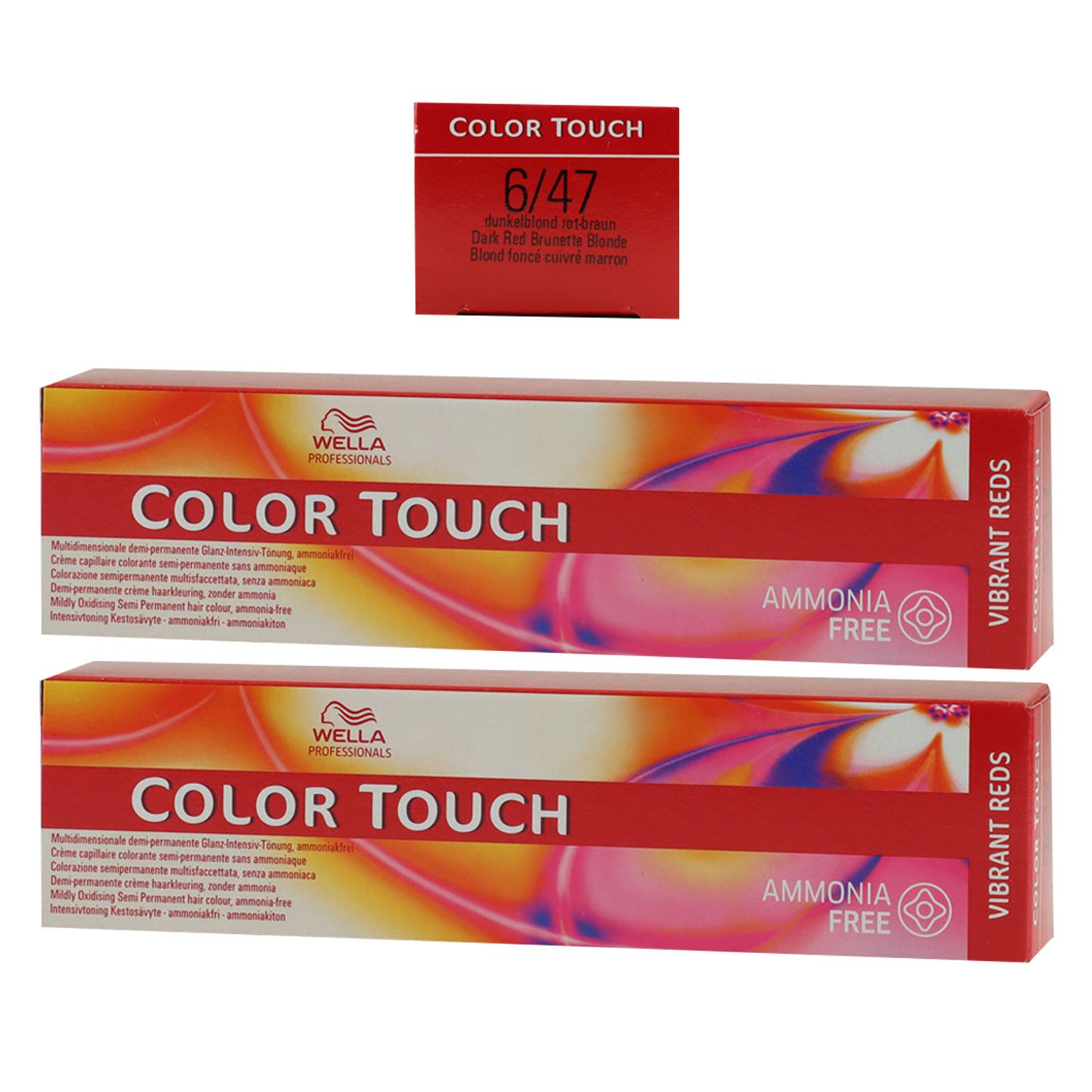 Wella Color Touch Vibrants Reds 2 x 60 ml 6/47 dunkelblond rot braun Set
