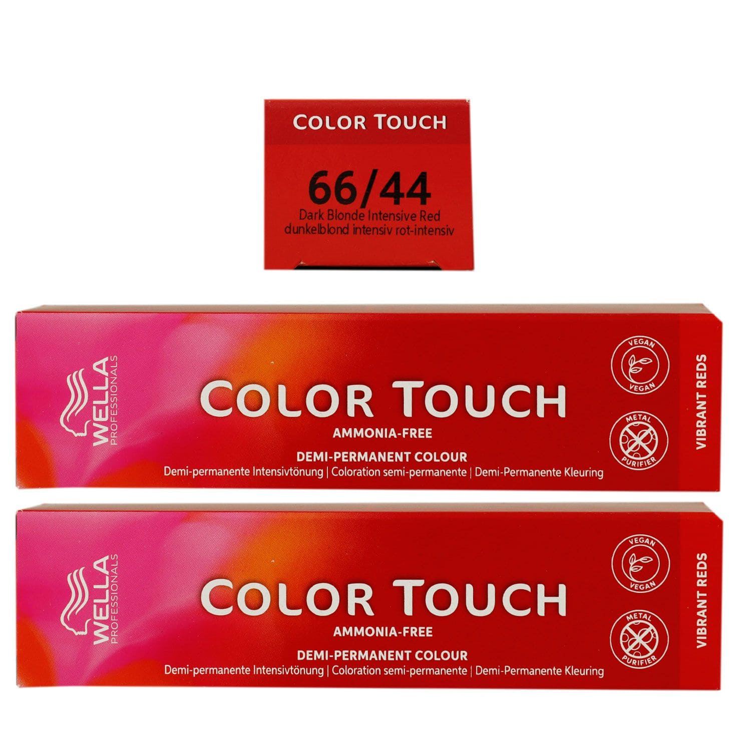 Wella Color Touch Vibrants Reds 2 x 60 ml 66/44 dunkelblond intensiv rot intensiv Set