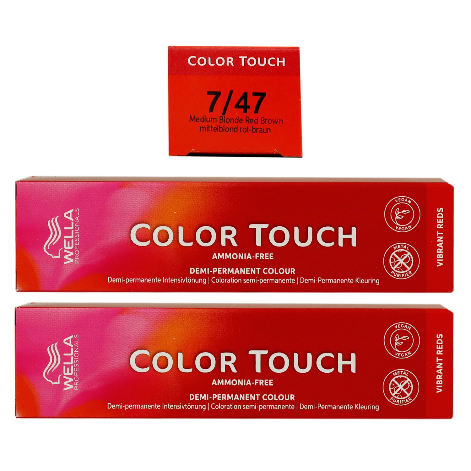 Wella Color Touch Vibrants Reds 2 x 60 ml 7/47 mittelblond rot braun Set