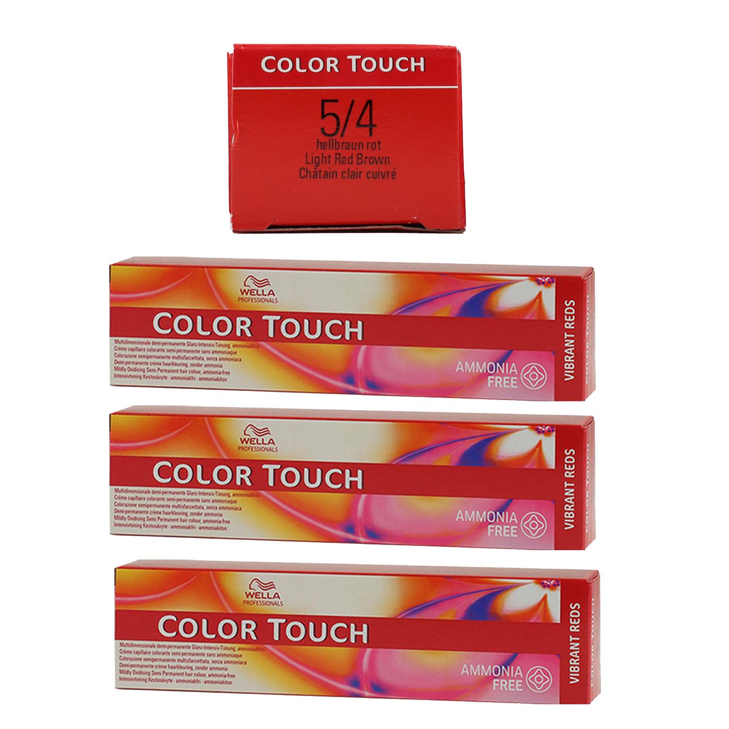 Wella Color Touch Vibrants Reds 3 x 60 ml 5/4 hellbraun rot Set
